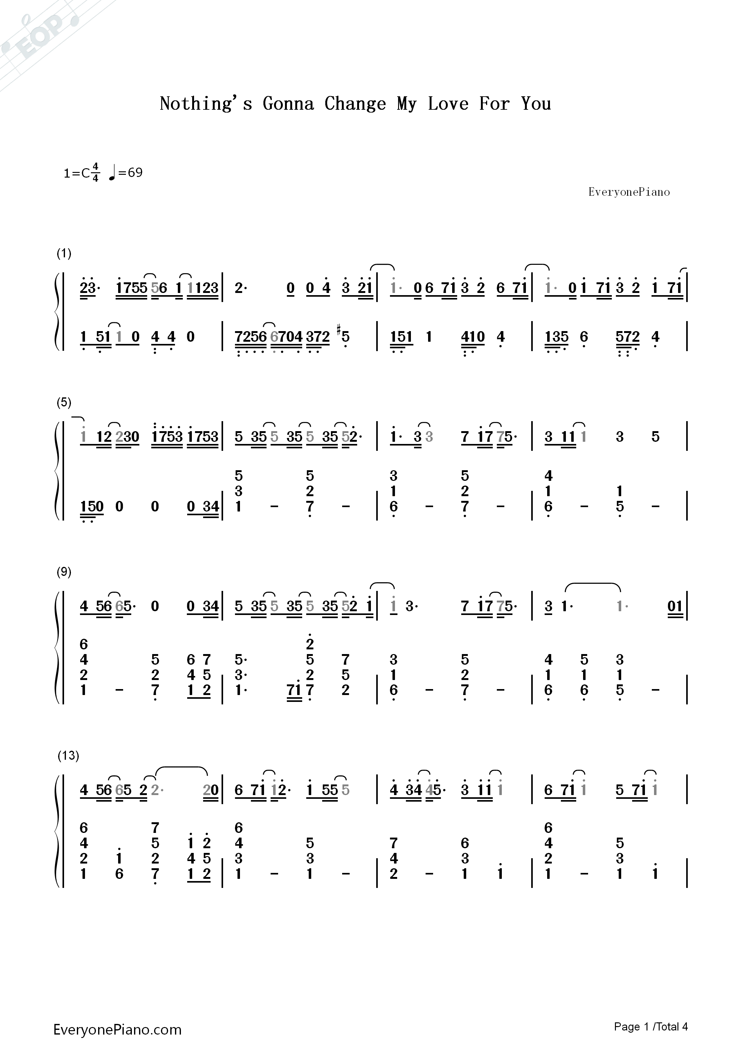 Nothing's_Gonna_Change_My_Love_for_You钢琴简谱_George_Benson演唱