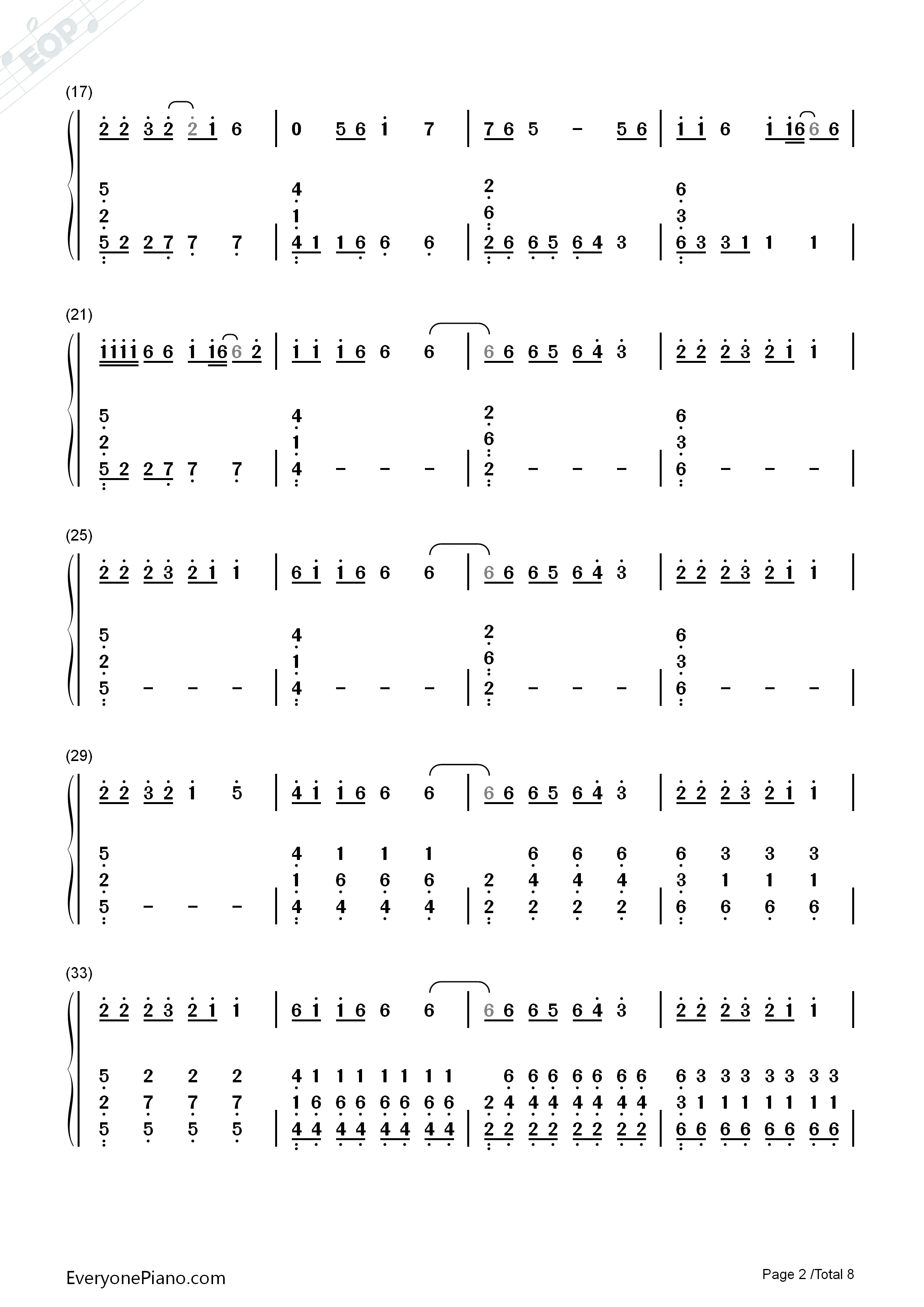 Outside钢琴简谱_Calvin_Harris_&_Ellie_Goulding演唱
