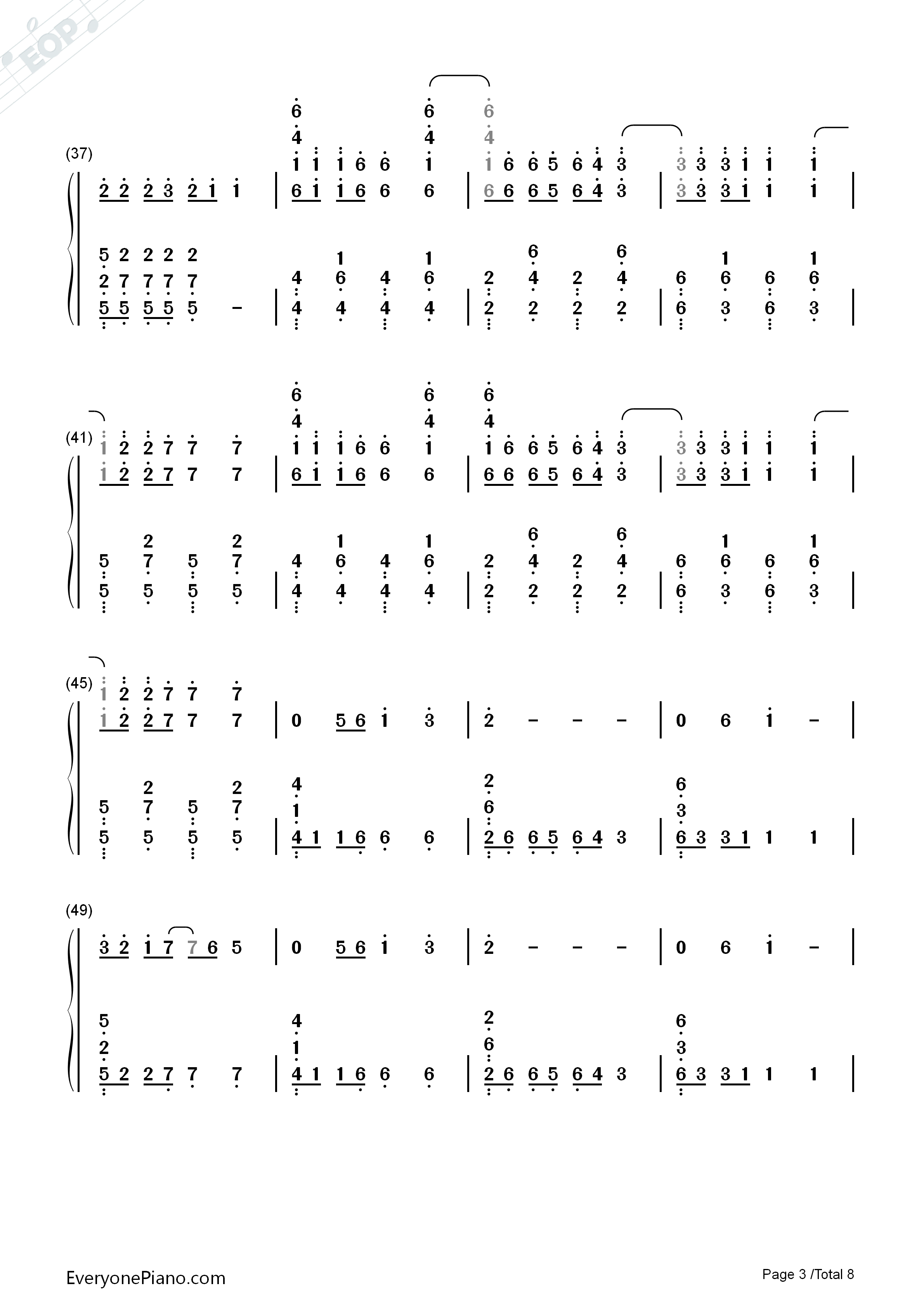 Outside钢琴简谱_Calvin_Harris_&_Ellie_Goulding演唱