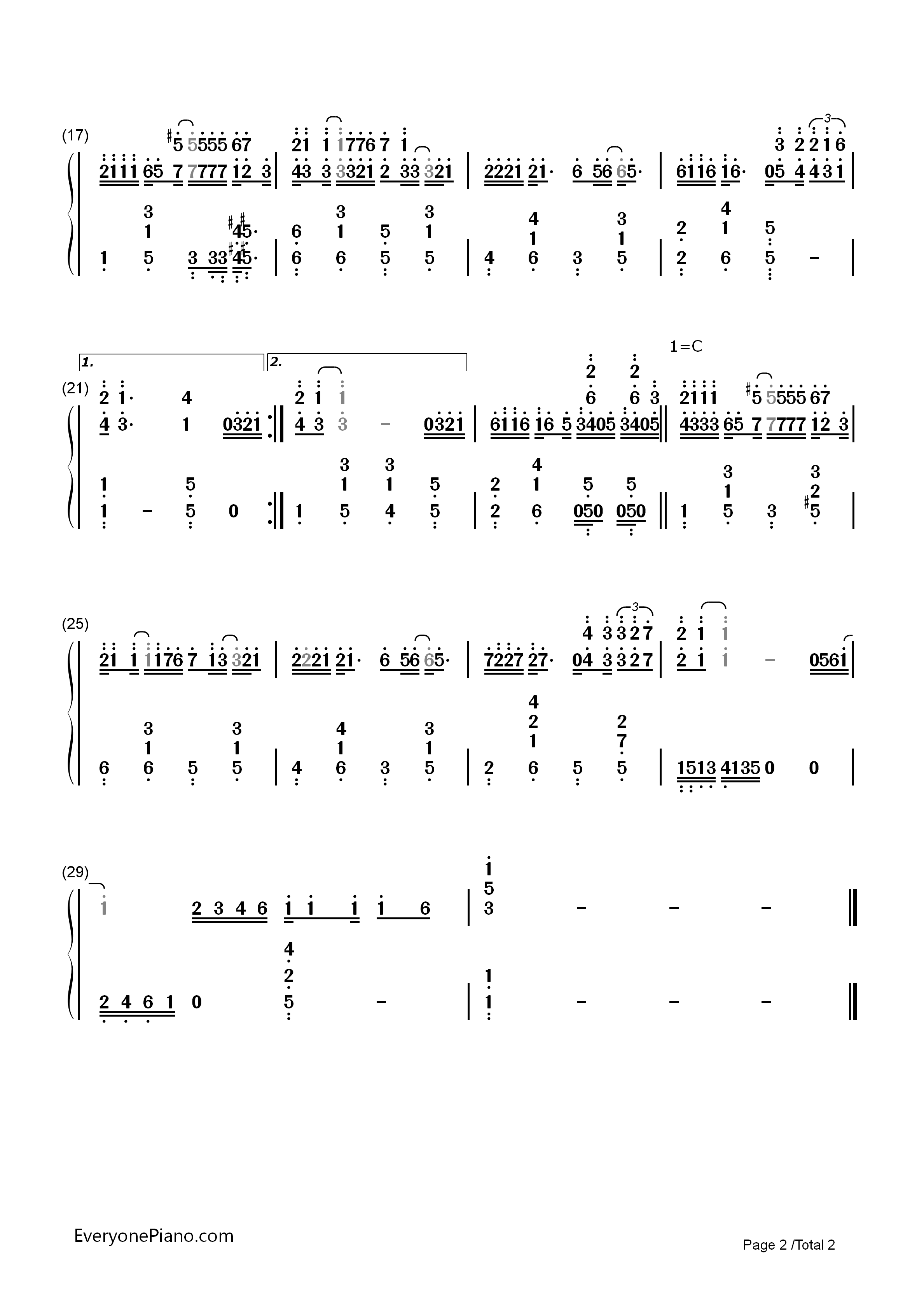 原来你什么都不想要钢琴简谱_张惠妹演唱