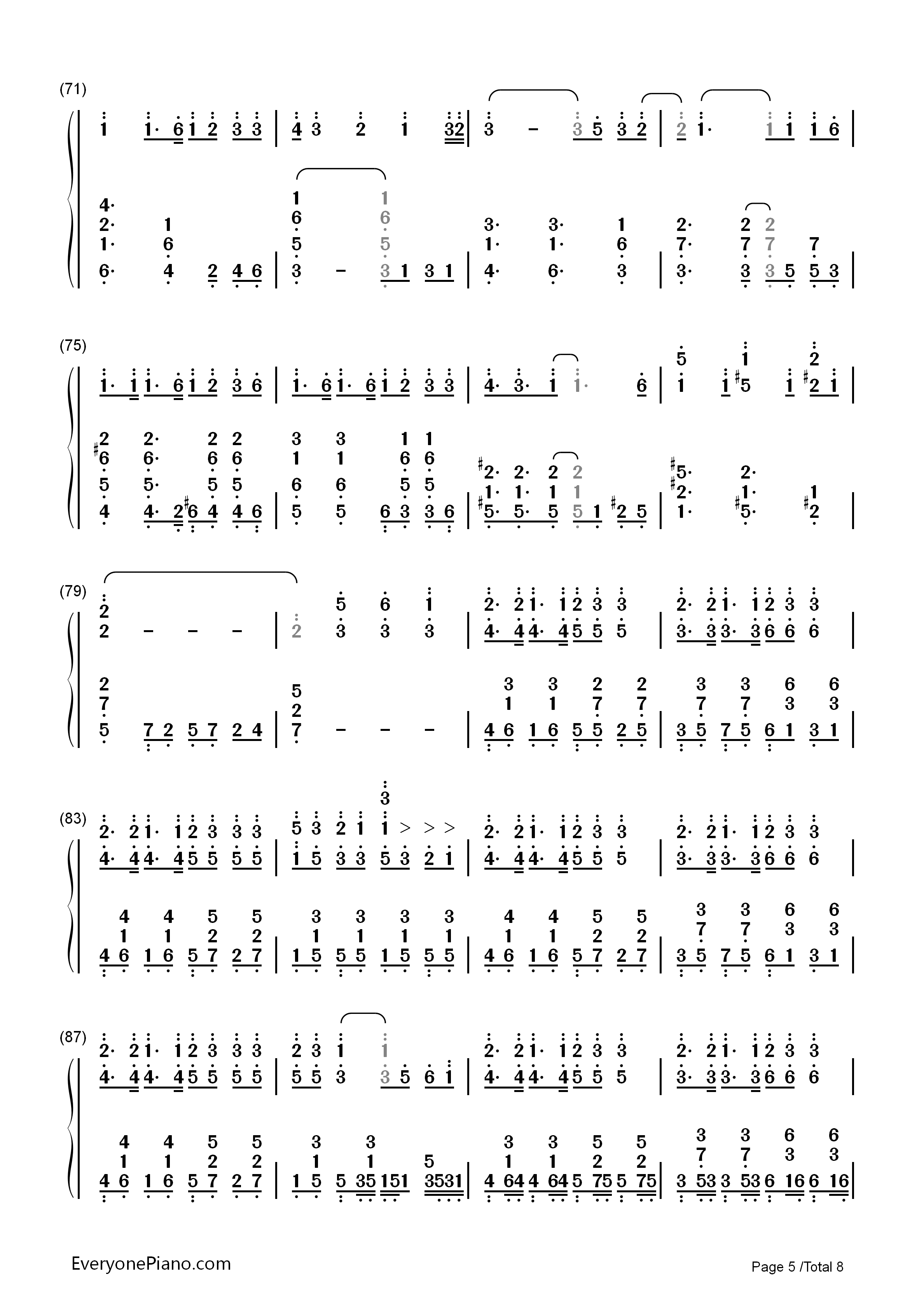 神のまにまに钢琴简谱_初音未来_镜音双子_GUMI演唱