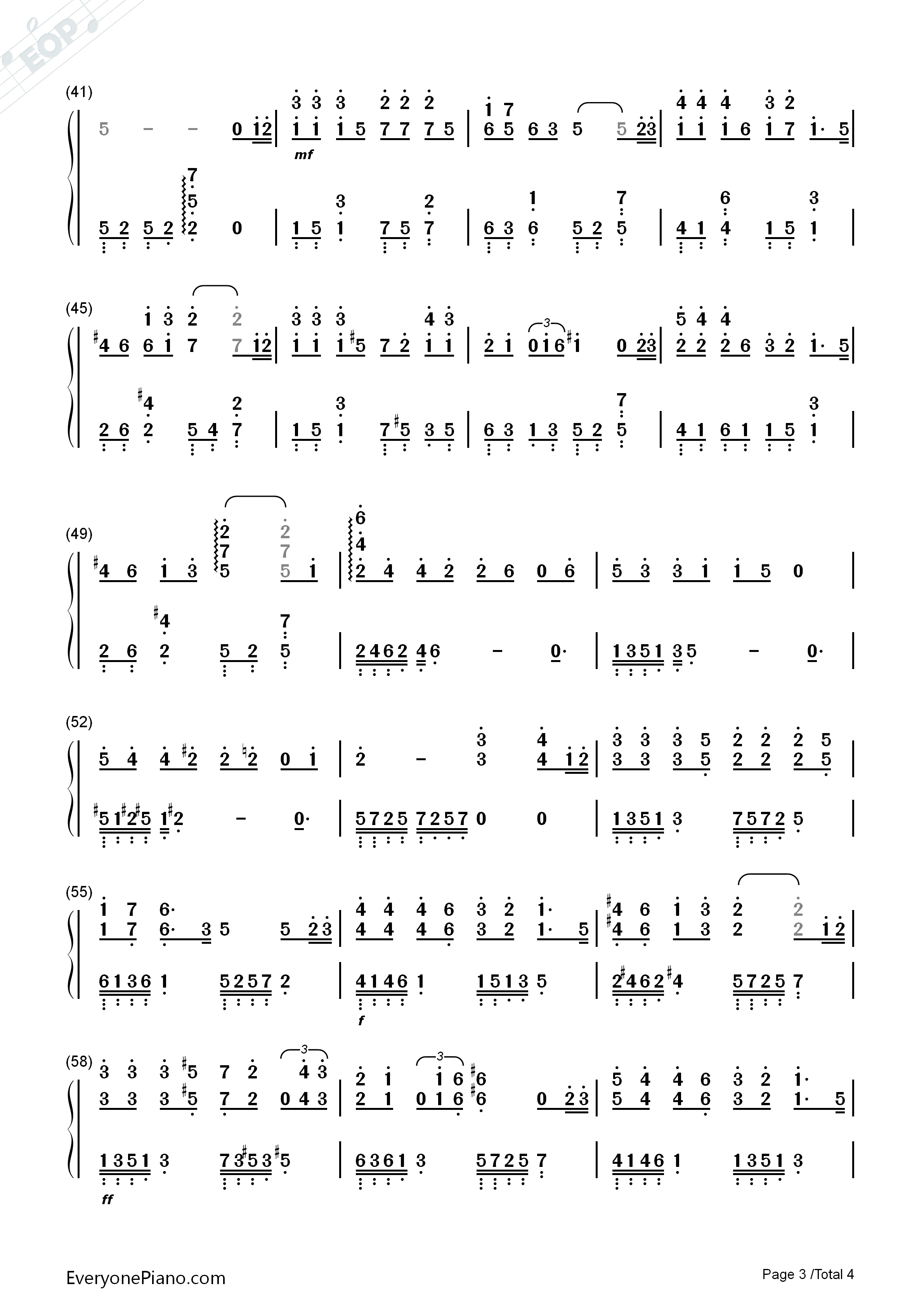 不再见钢琴简谱_陈学冬演唱