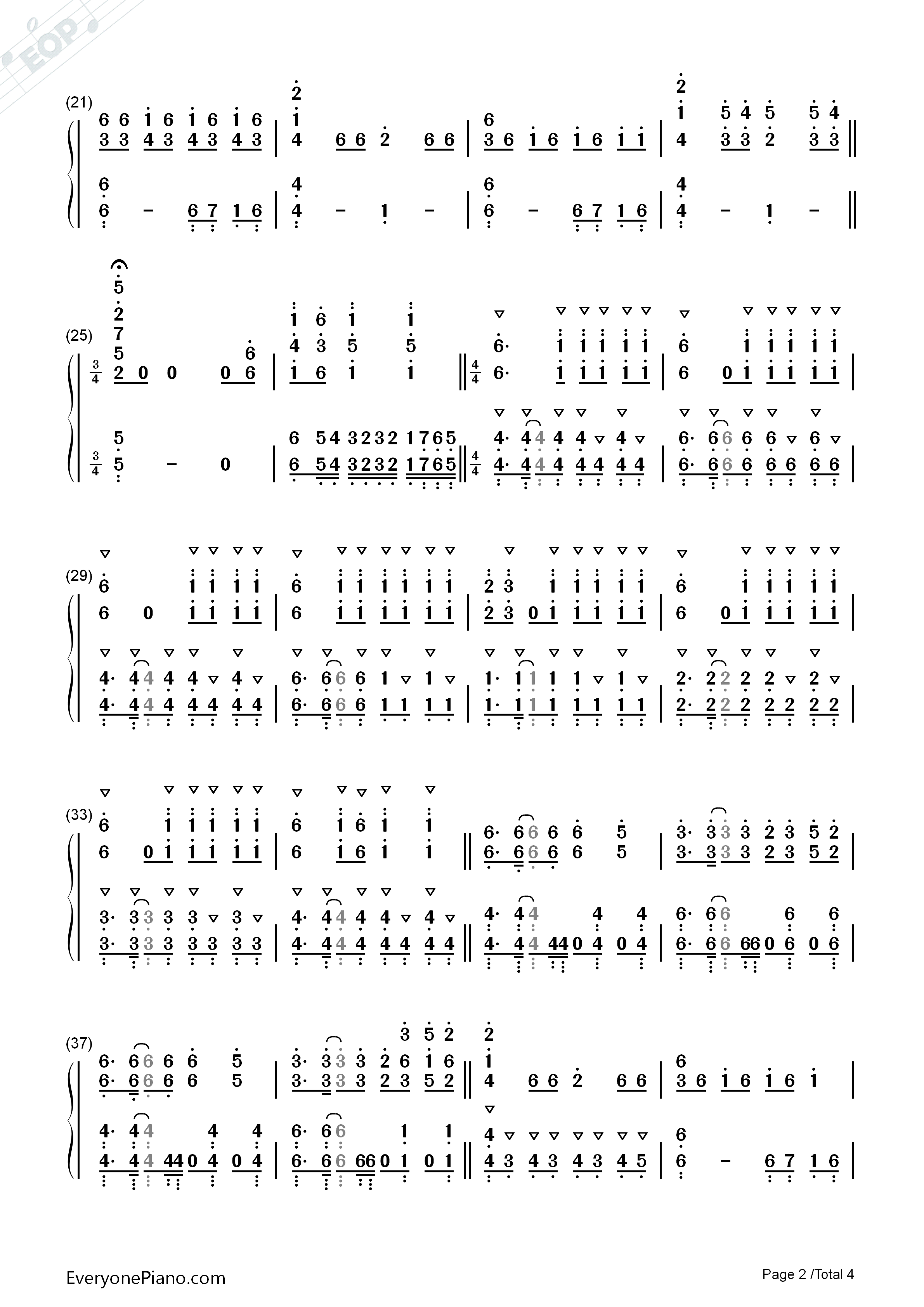 Glad_You_Came钢琴简谱_The_Wanted演唱