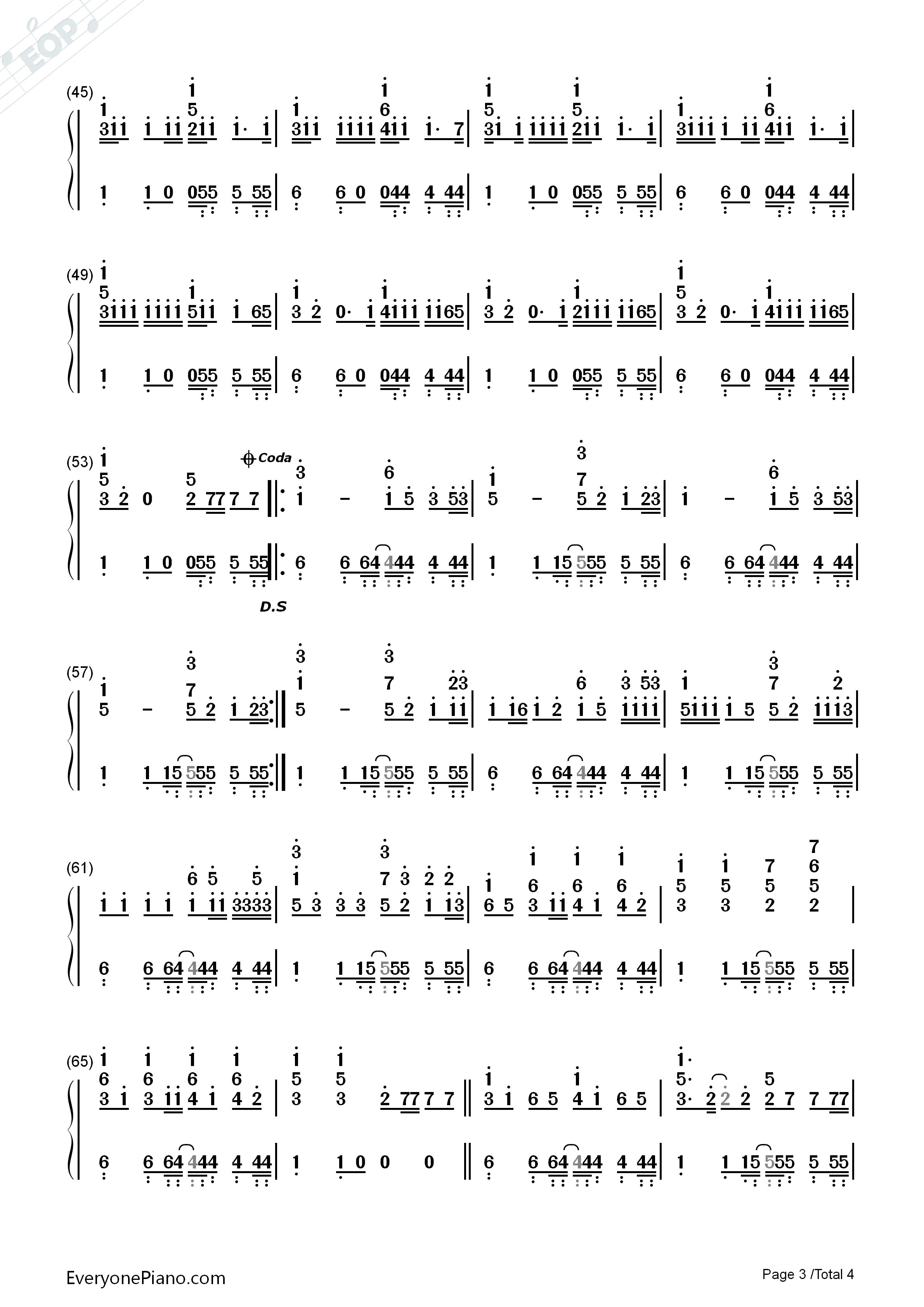 Whistle钢琴简谱_Flo_Rida演唱