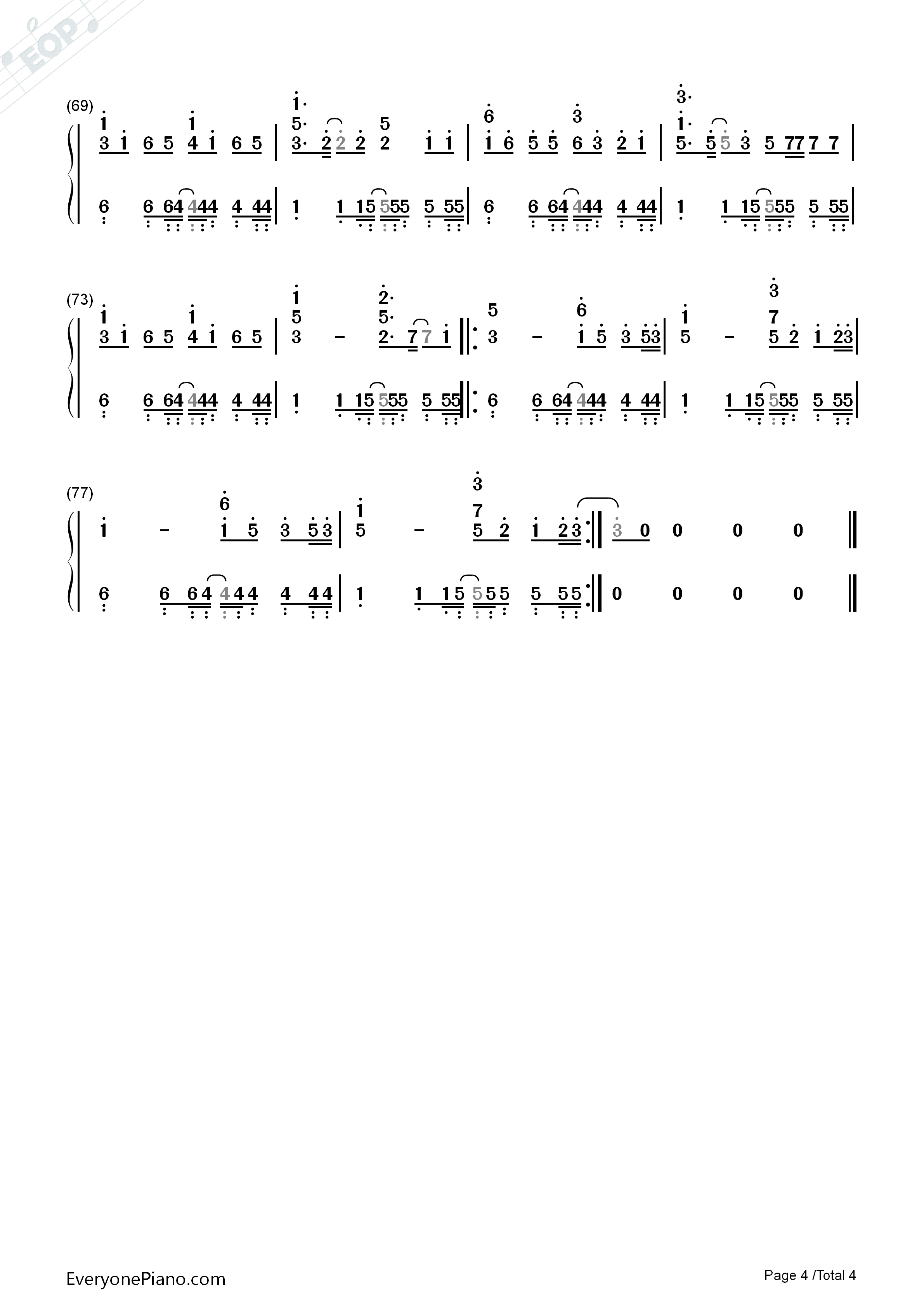 Whistle钢琴简谱_Flo_Rida演唱