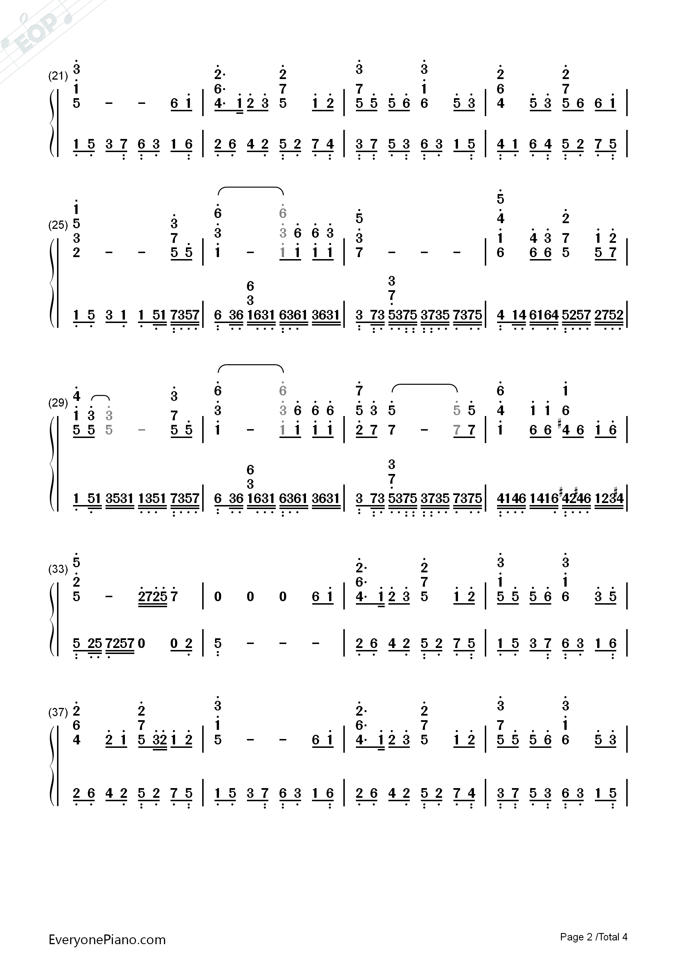 夕颜钢琴简谱_能登麻美子演唱