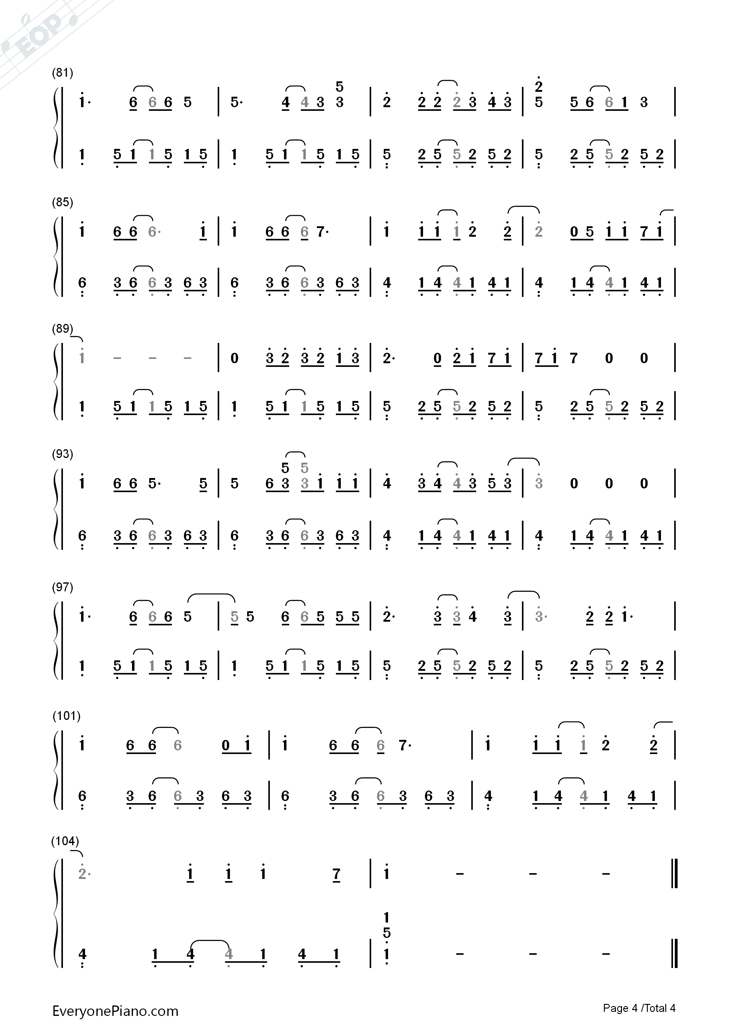 漂流爱情钢琴简谱_Michael_Learns_To_Rock_杨斯捷演唱