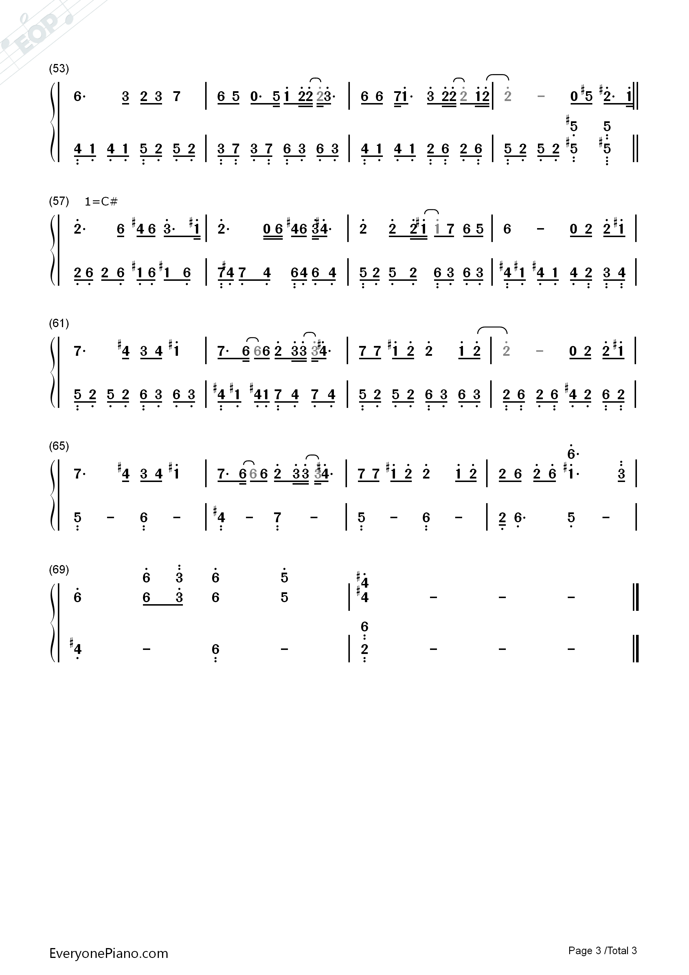 我爱的人钢琴简谱_陈小春演唱