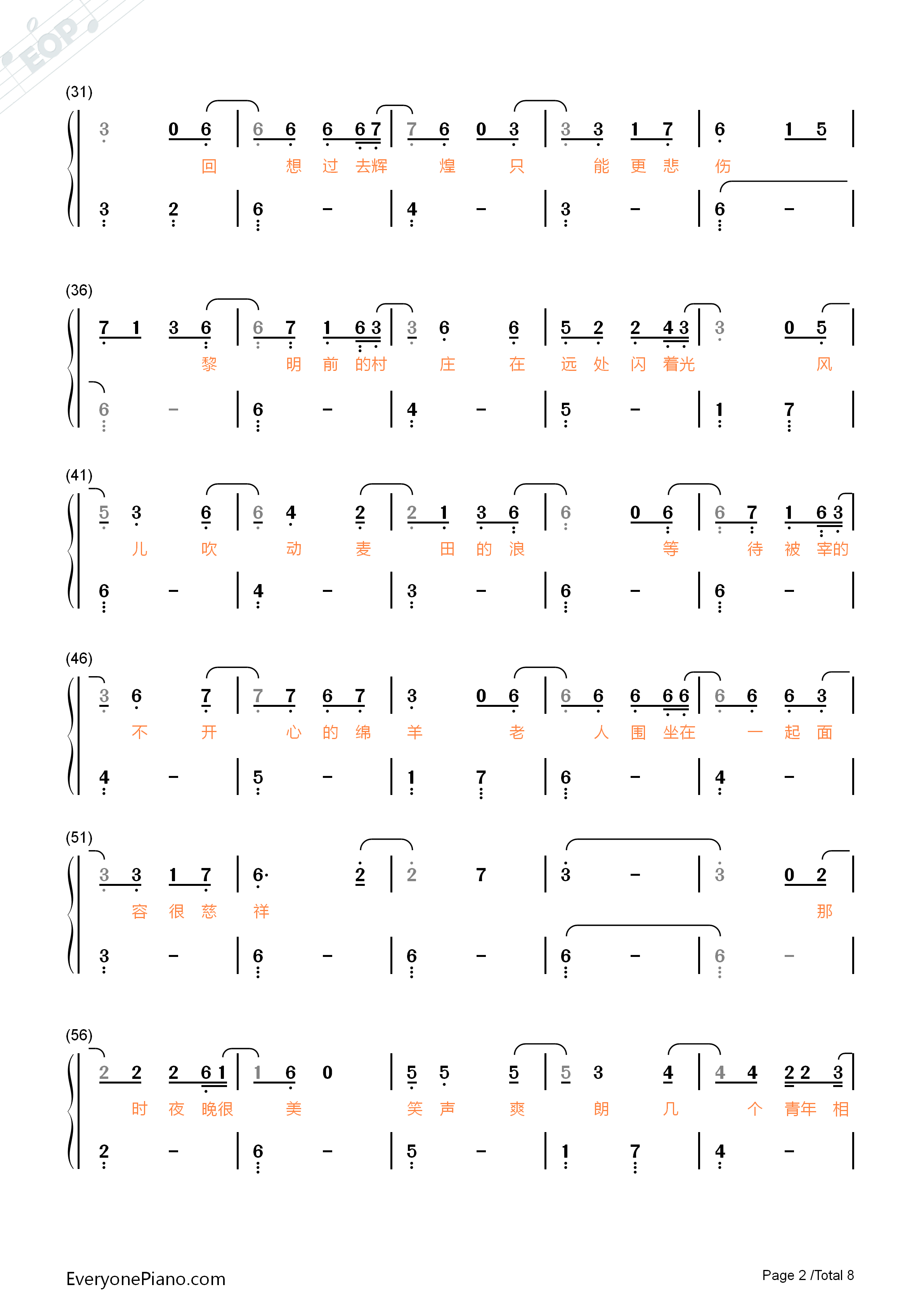 春天的17个瞬间钢琴简谱_徐大乐演唱