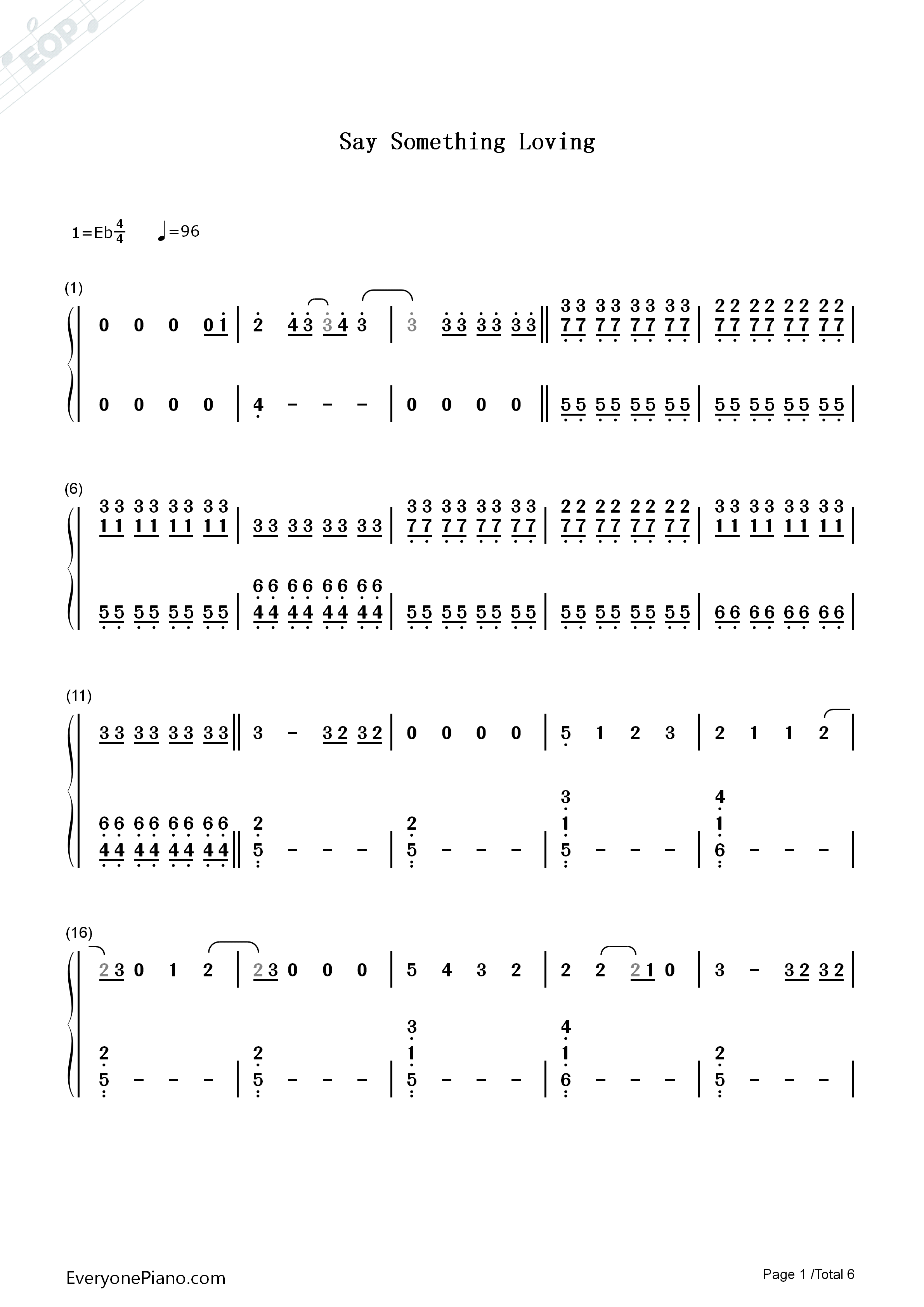 Say_Something_Loving钢琴简谱_The_XX演唱