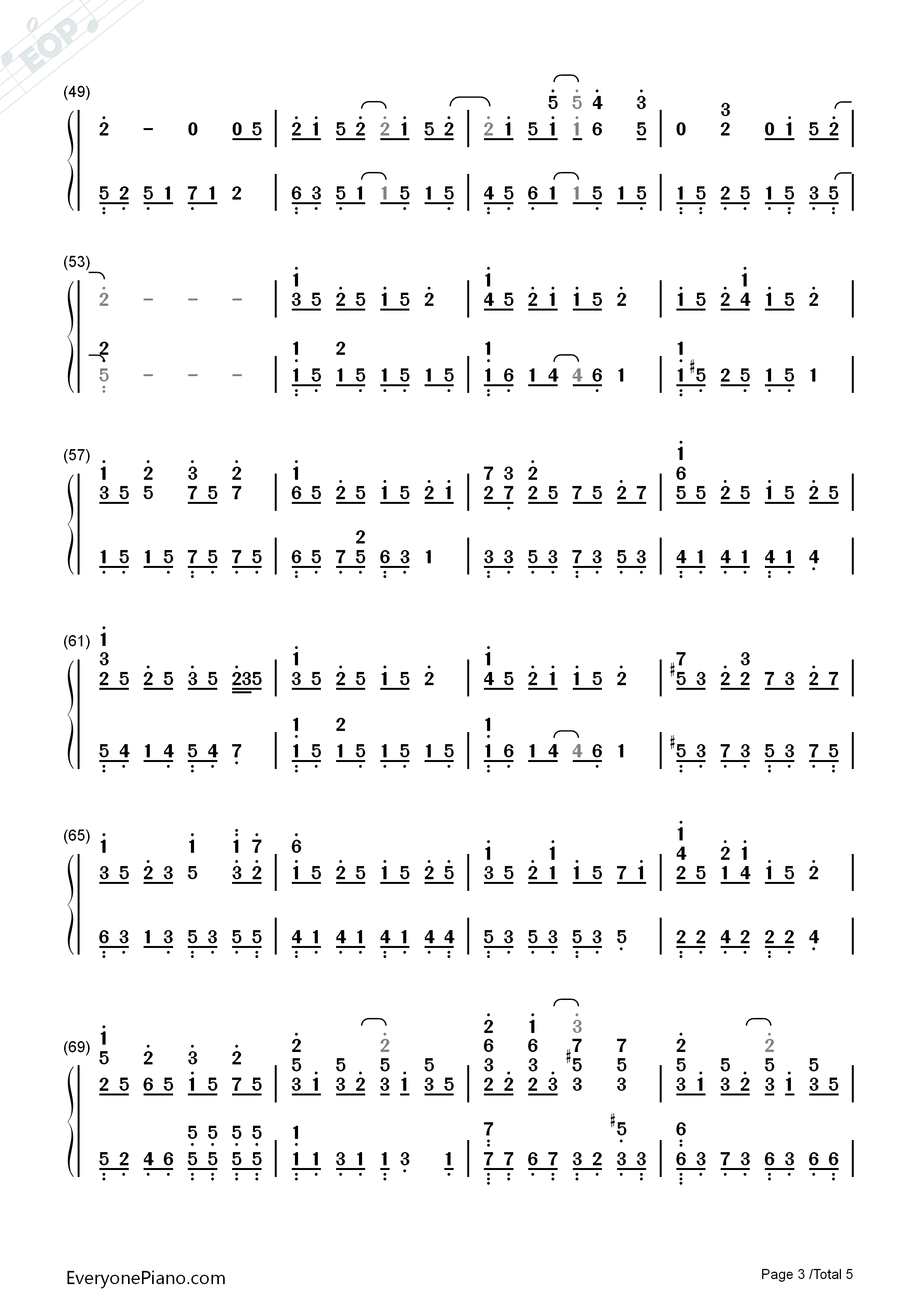 手写的从前钢琴简谱_周杰伦演唱