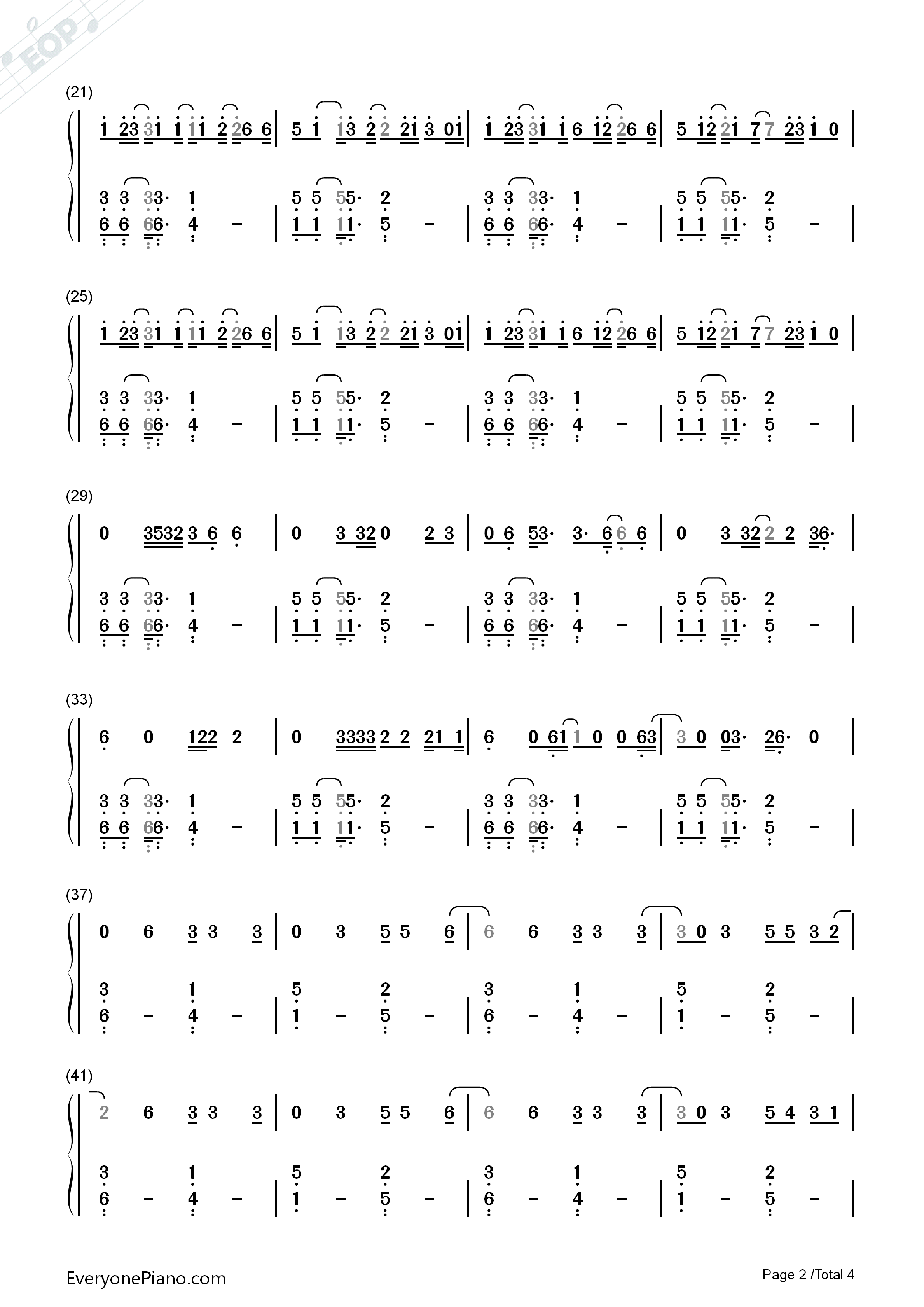 Sign钢琴简谱_DEAMN演唱