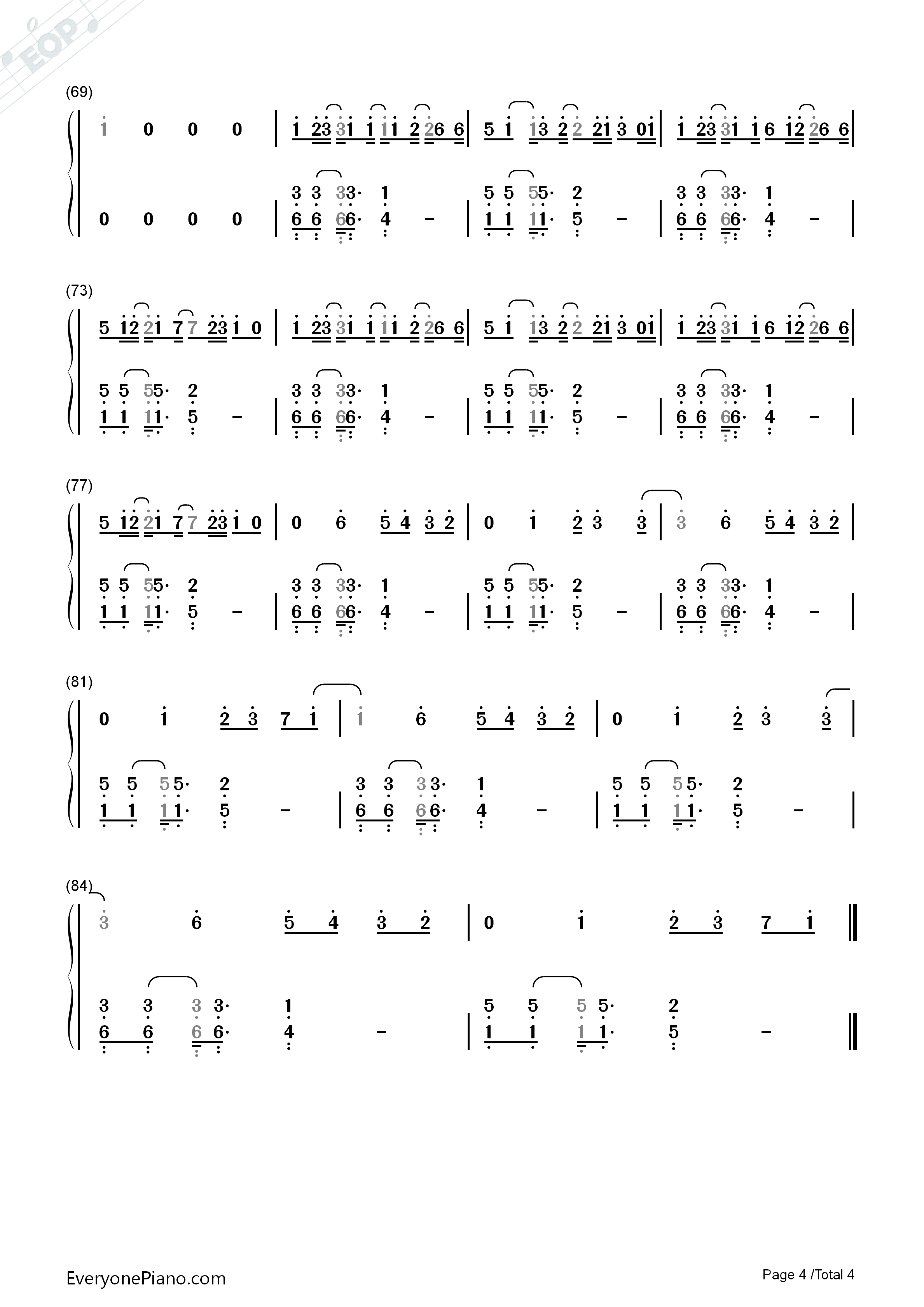 Sign钢琴简谱_DEAMN演唱