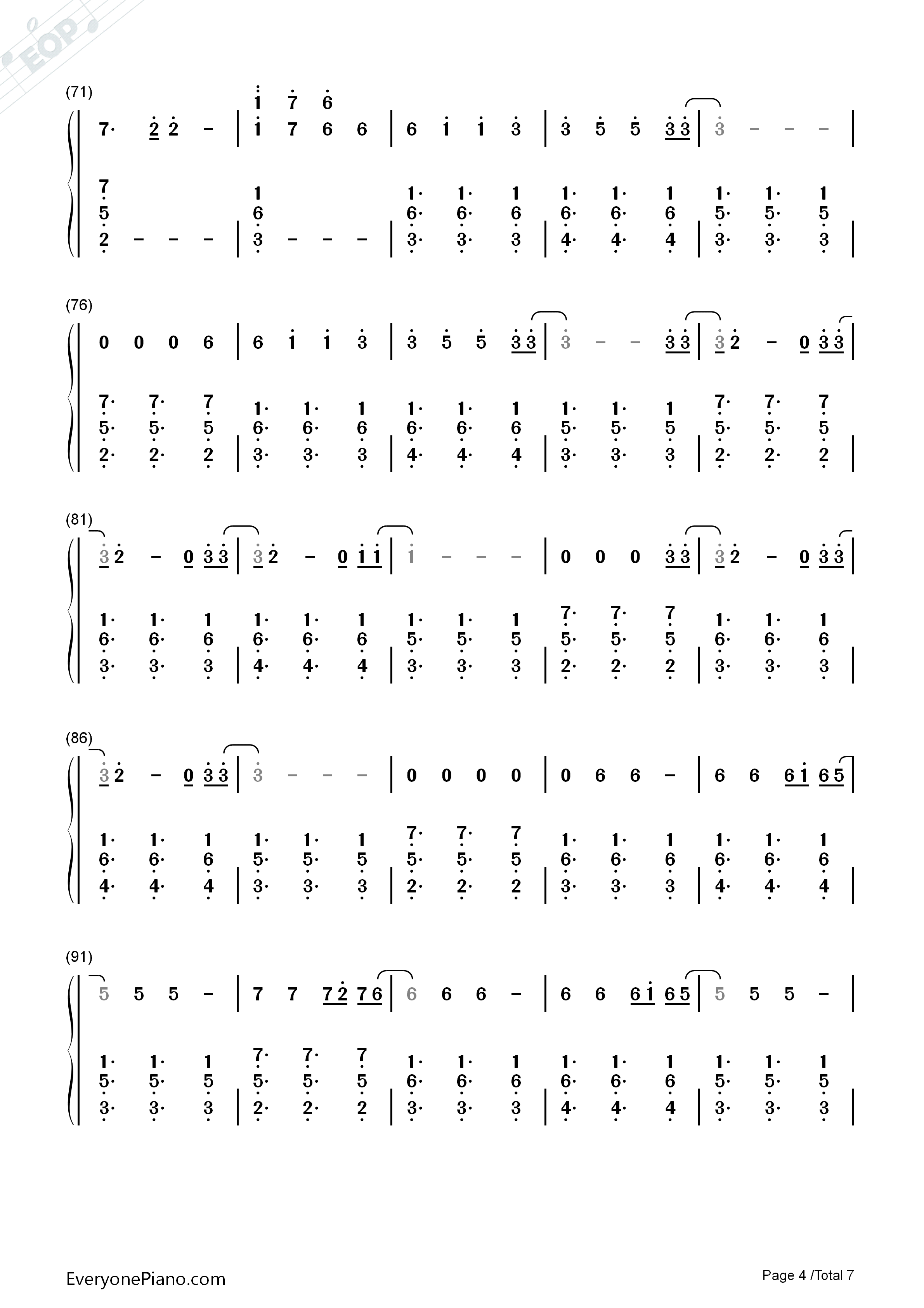 The_Greatest钢琴简谱_Sia演唱