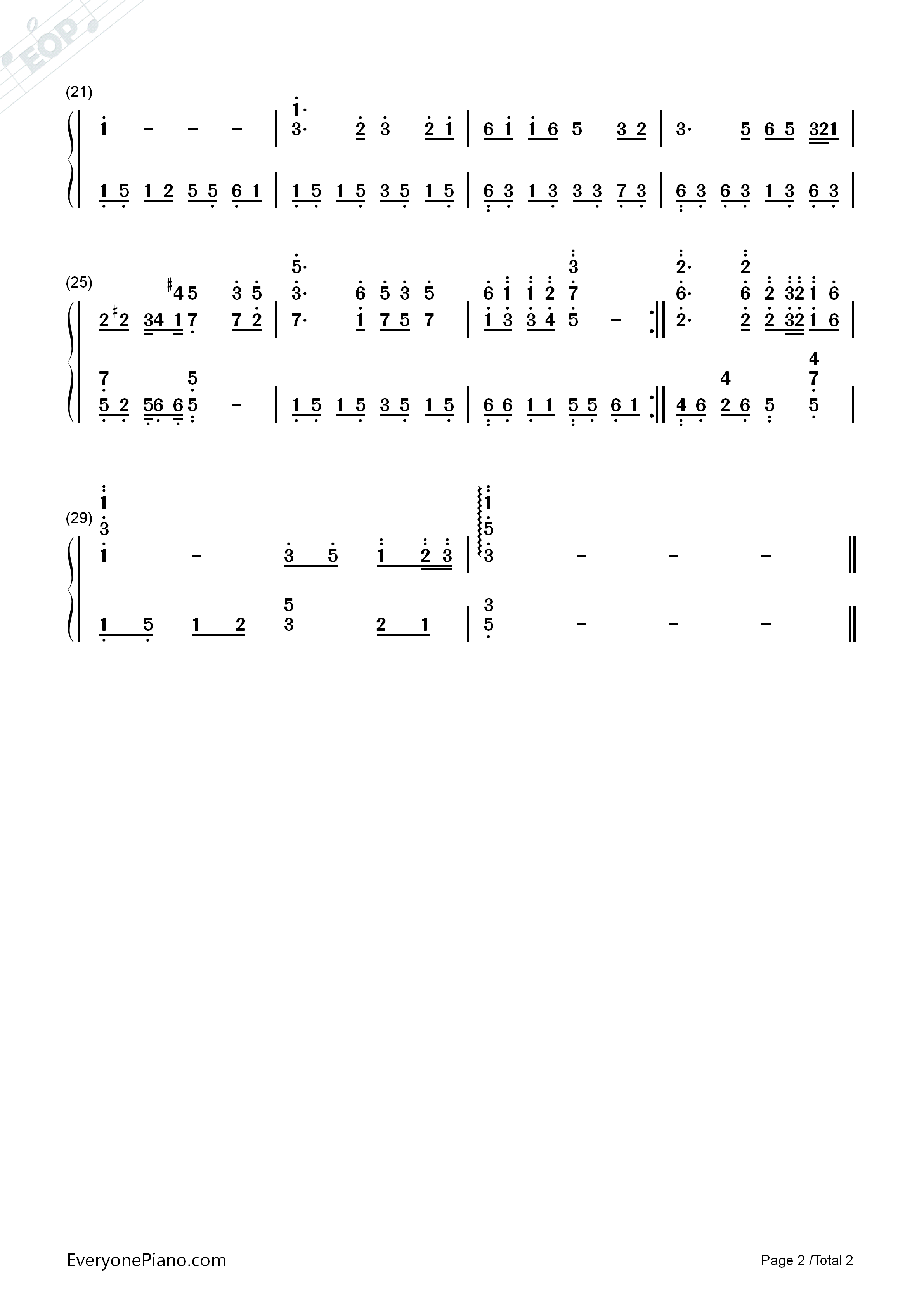北国之春钢琴简谱_邓丽君演唱