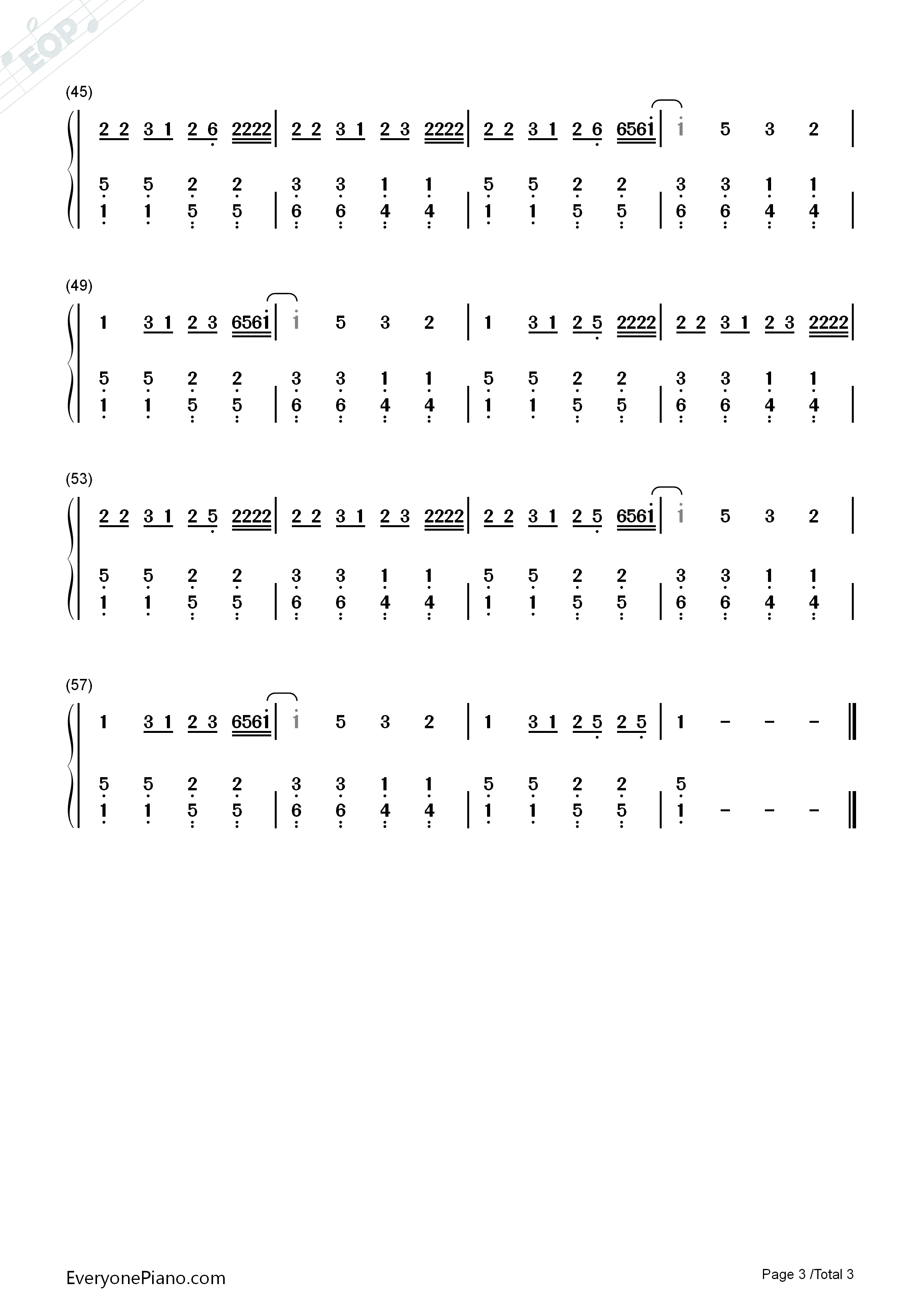 No_Vacancy钢琴简谱_OneRepublic演唱