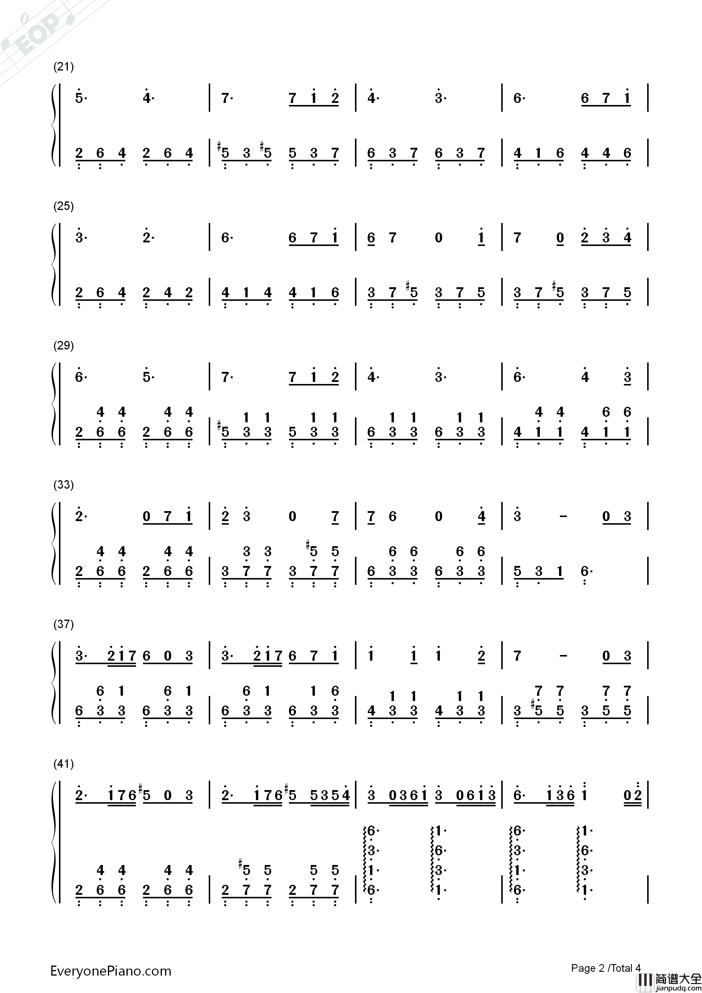 花样年华钢琴简谱_梁朝伟_吴恩琪演唱