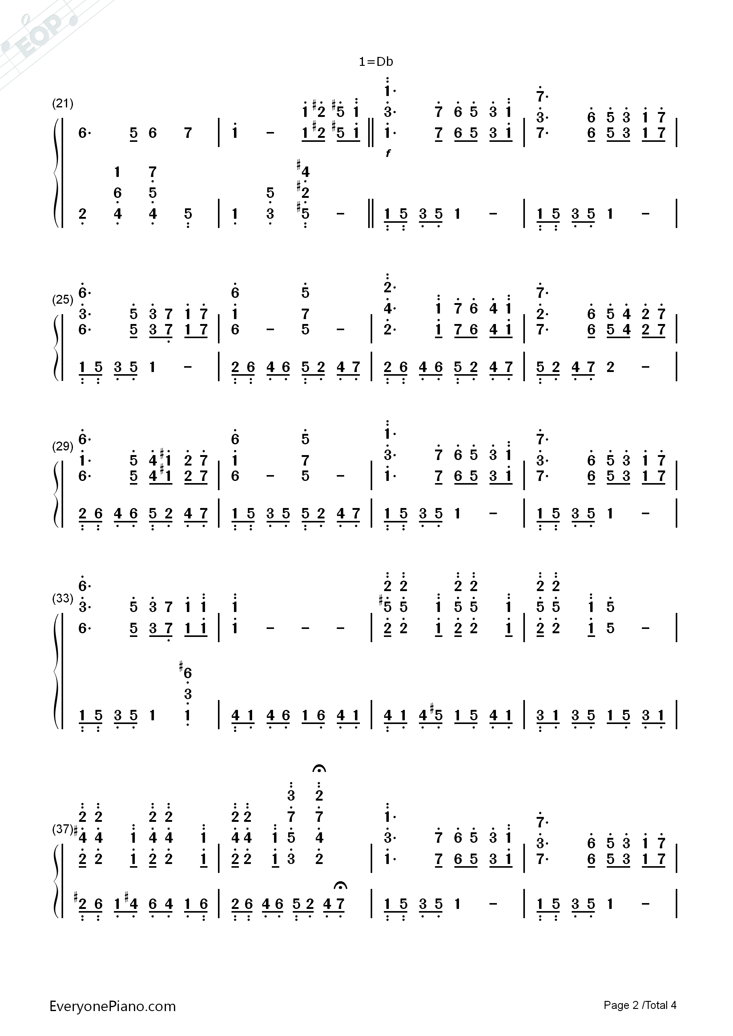 La_Vie_En_Rose钢琴简谱_Edith_Piaf演唱