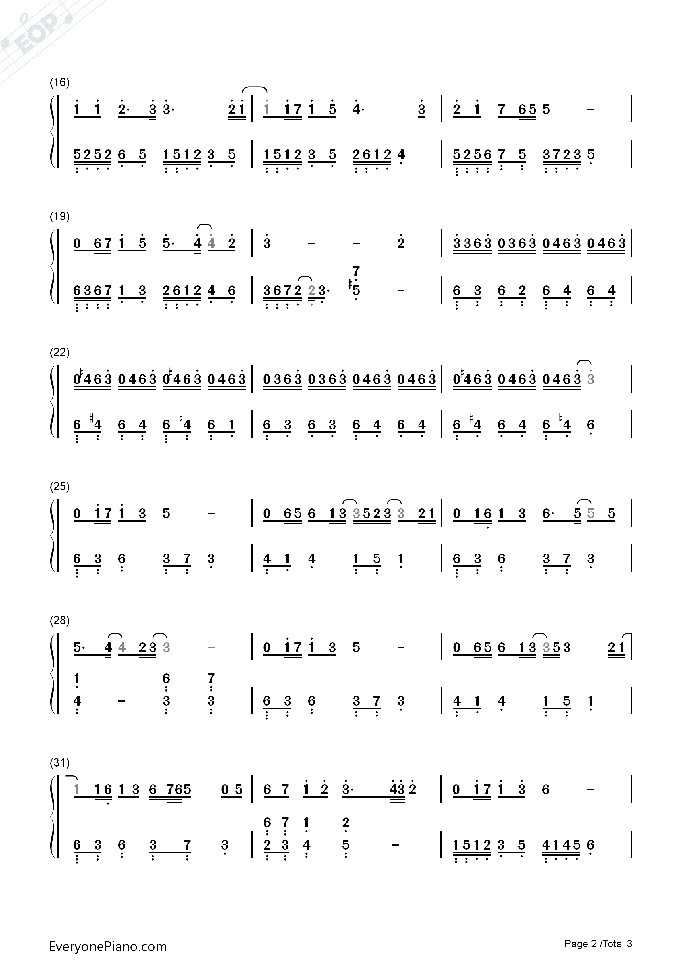 为了遇见你钢琴简谱_薛之谦演唱