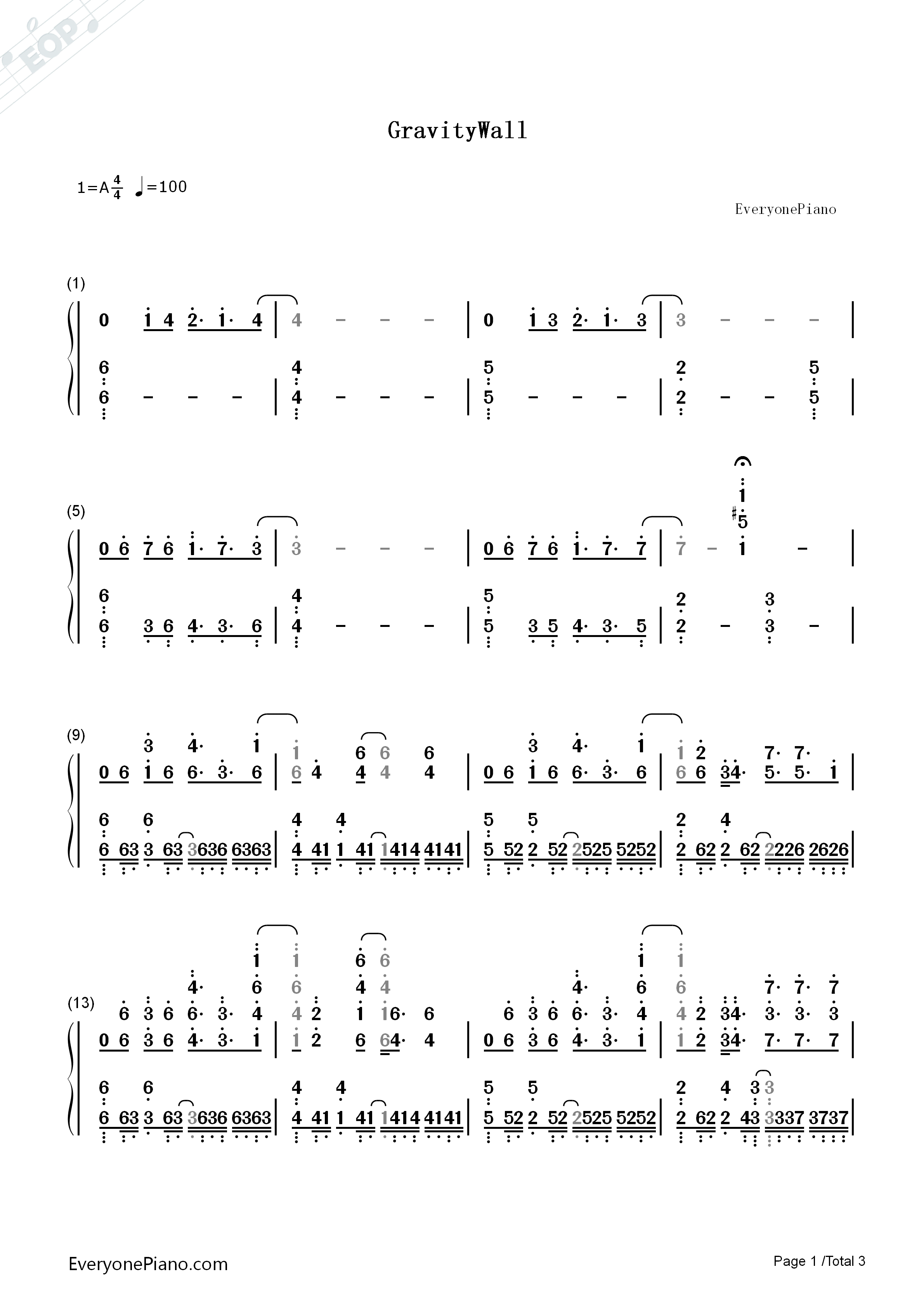 GravityWall钢琴简谱_SawanoHiroyuki[nZk]:Tielle_&_Gemie演唱