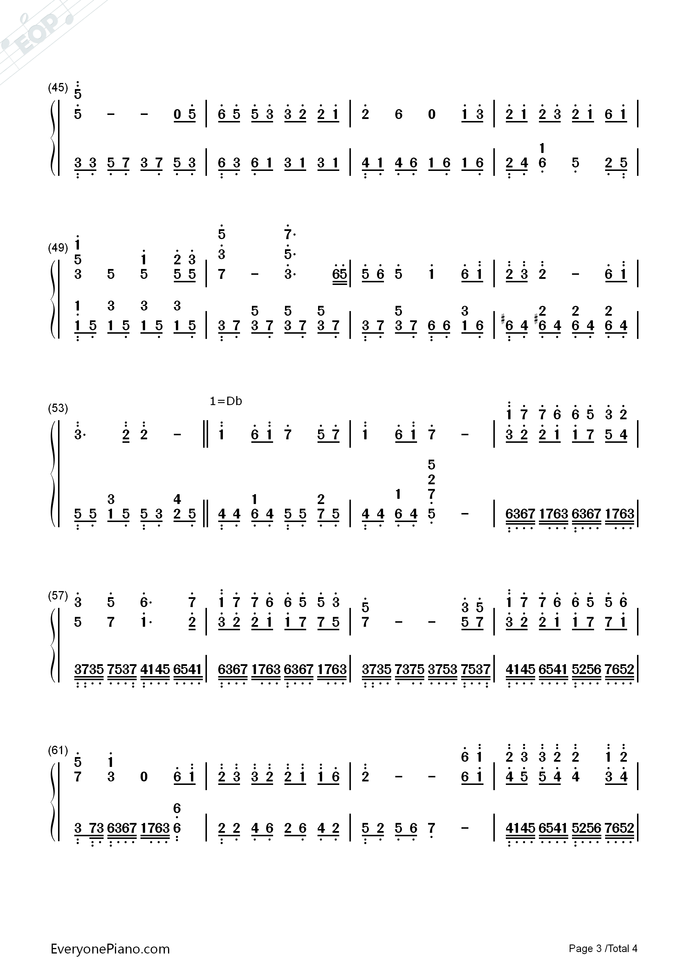 Colors_of_the_Wind钢琴简谱_Vanessa_Williams　_凡妮莎·威廉斯演唱