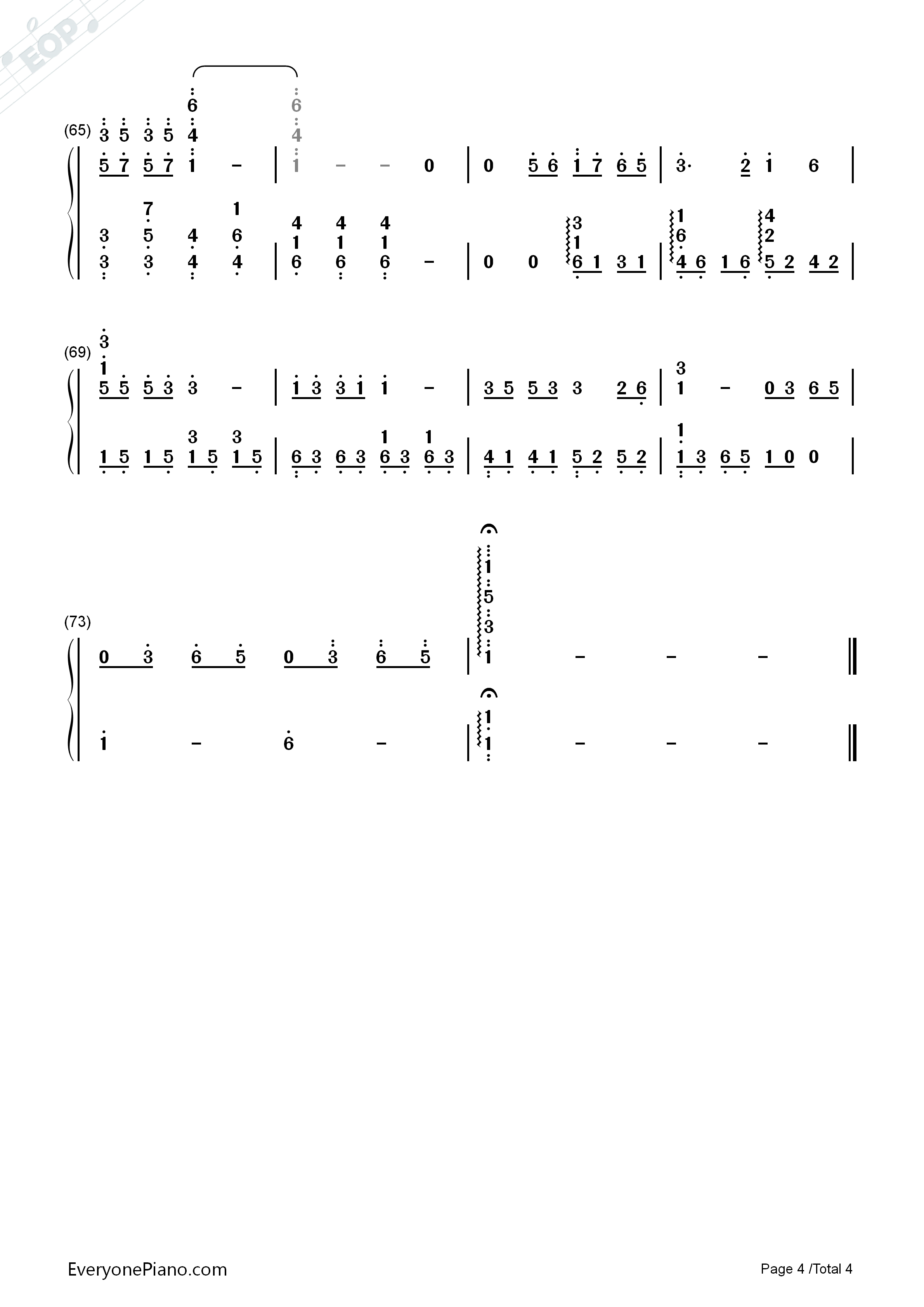 Colors_of_the_Wind钢琴简谱_Vanessa_Williams　_凡妮莎·威廉斯演唱