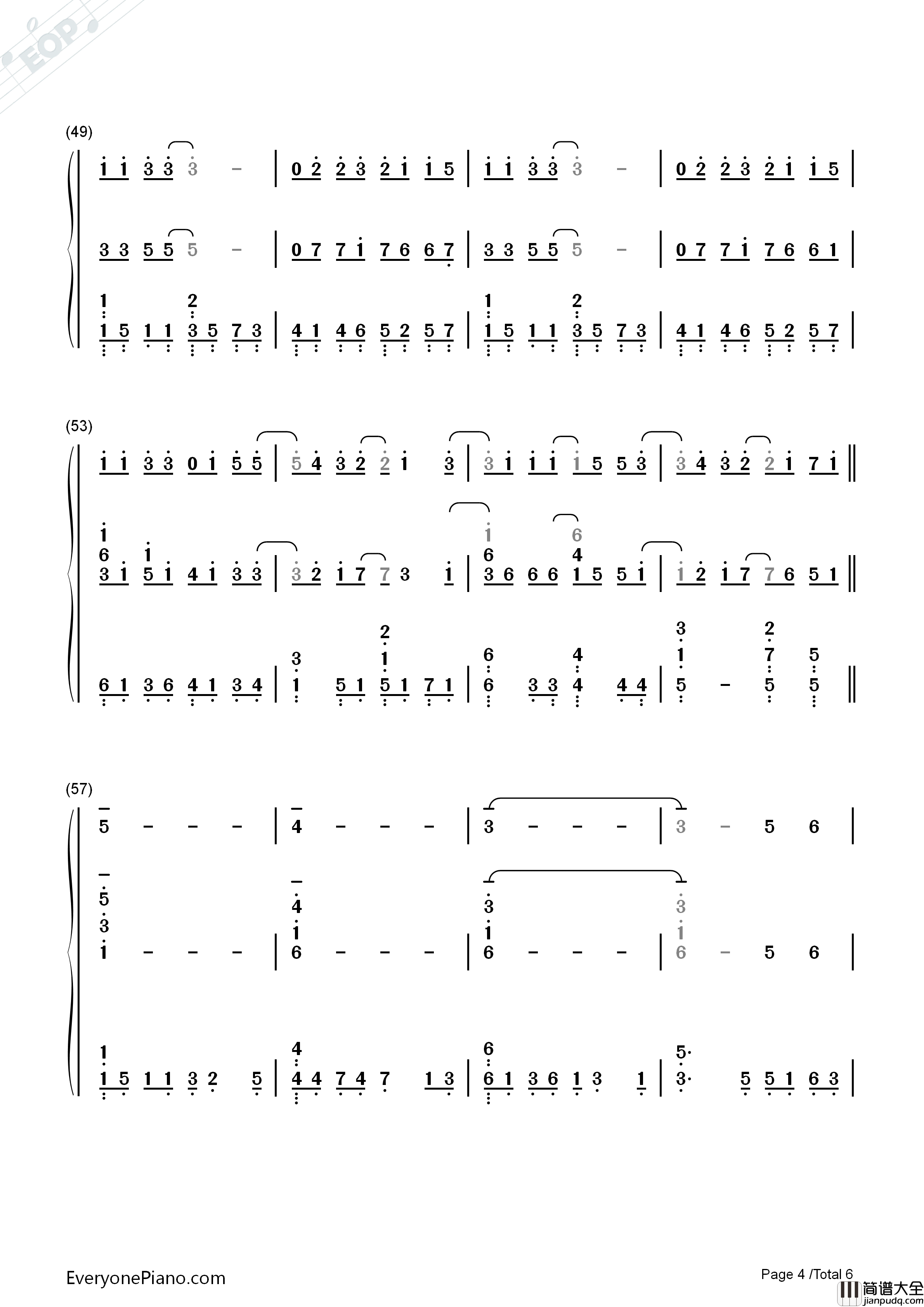 Supermarket_Flowers钢琴简谱_Ed_Sheeran演唱
