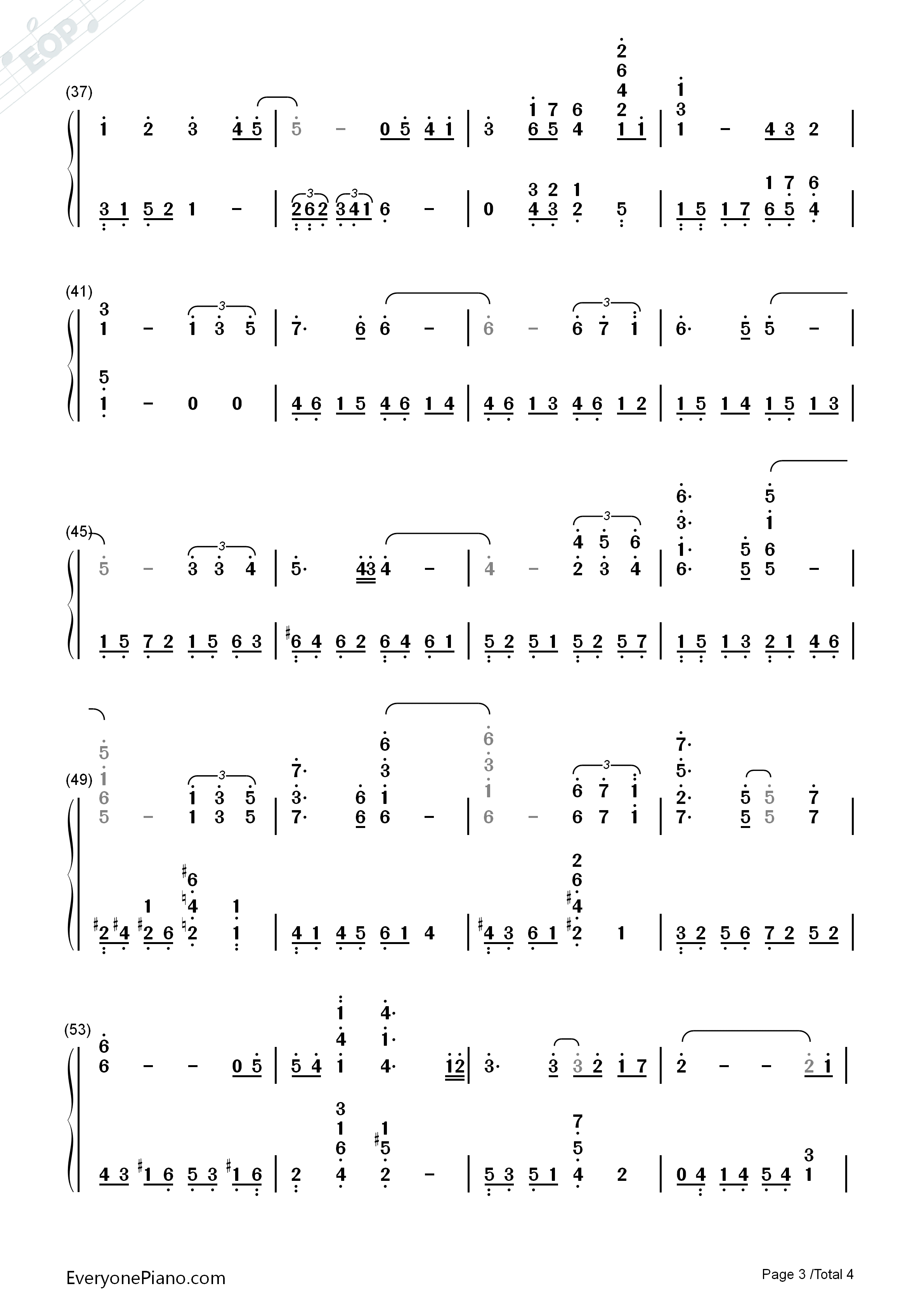 Eyes_On_Me钢琴简谱_王菲演唱