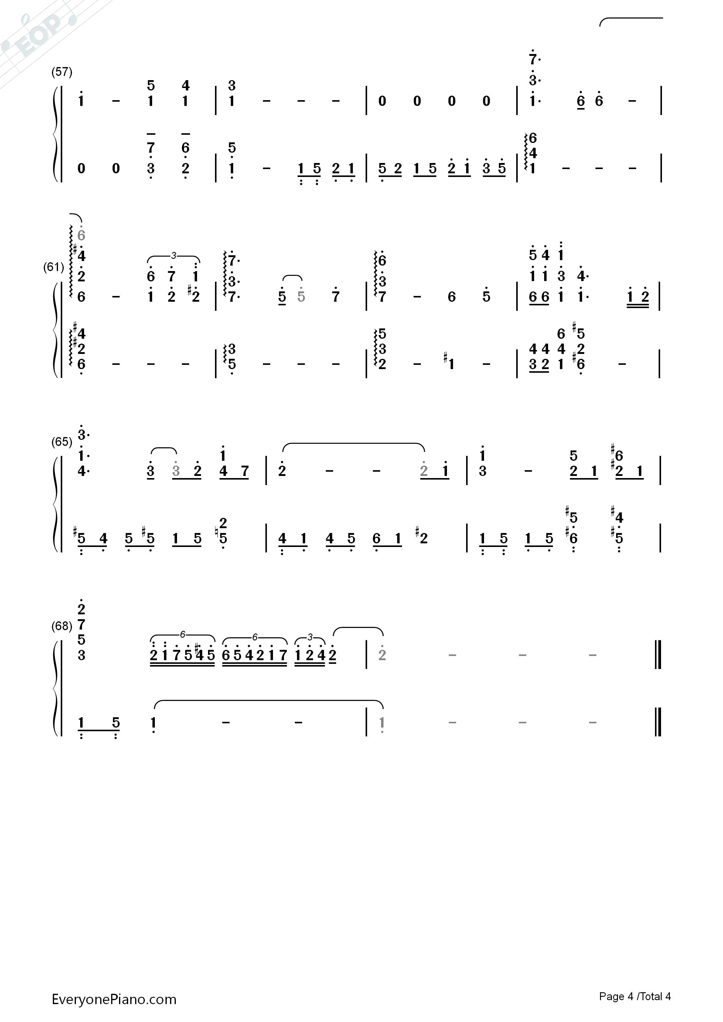 Eyes_On_Me钢琴简谱_王菲演唱