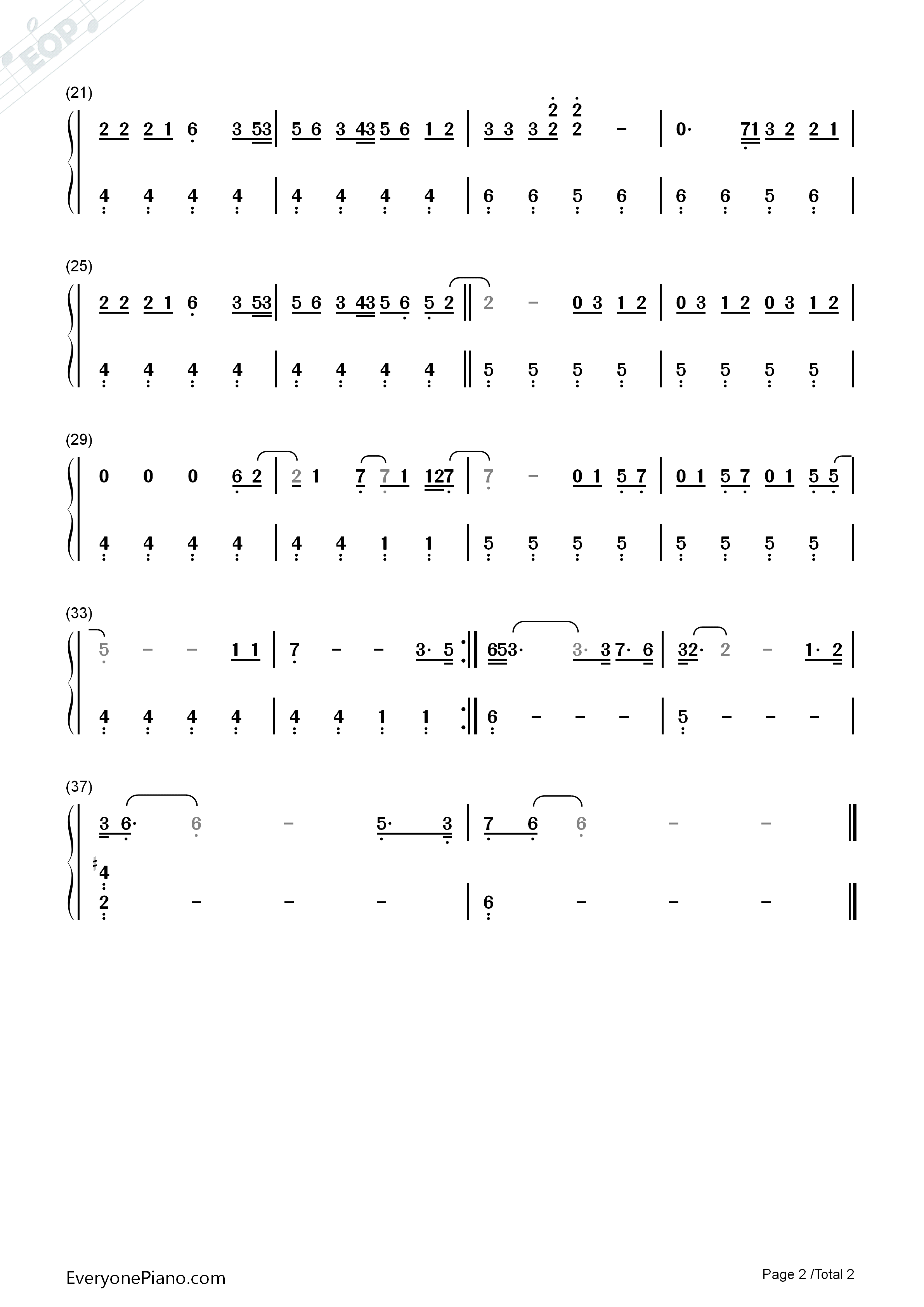 Towards_the_Sun钢琴简谱_Rihanna演唱