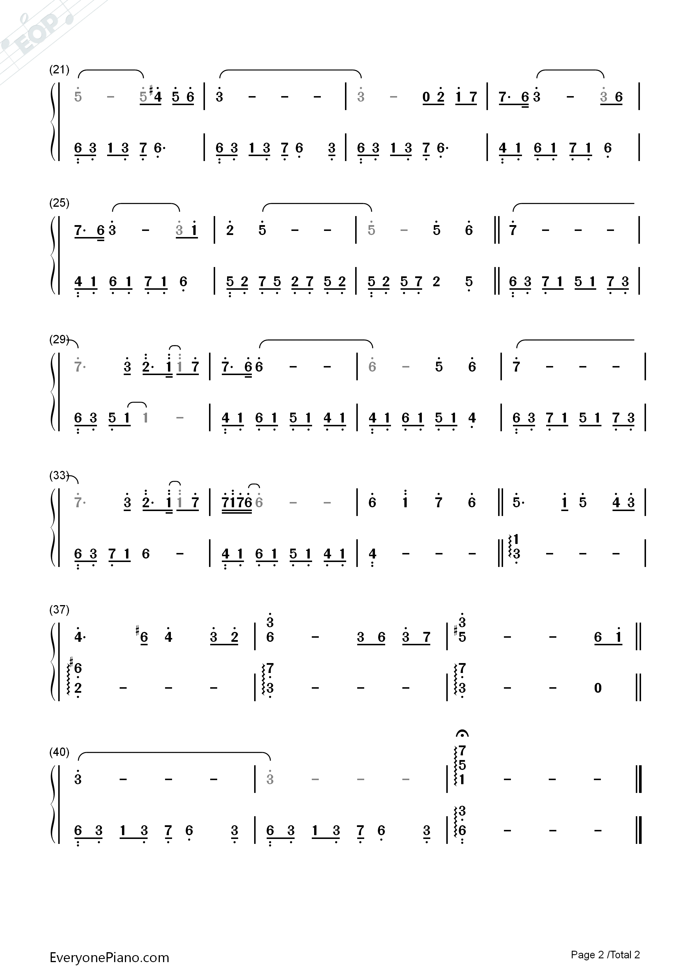 シータの决意钢琴简谱_久石让_宫崎骏演唱