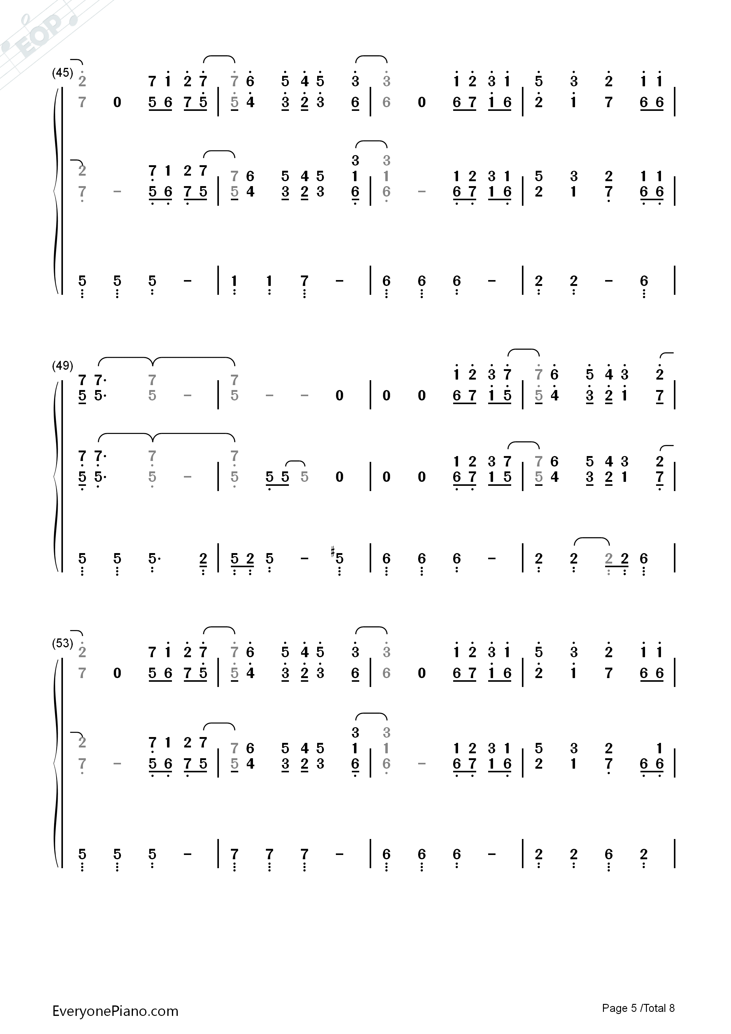 Lucky钢琴简谱_Jason_Mraz_&_Colbie_Caillat演唱