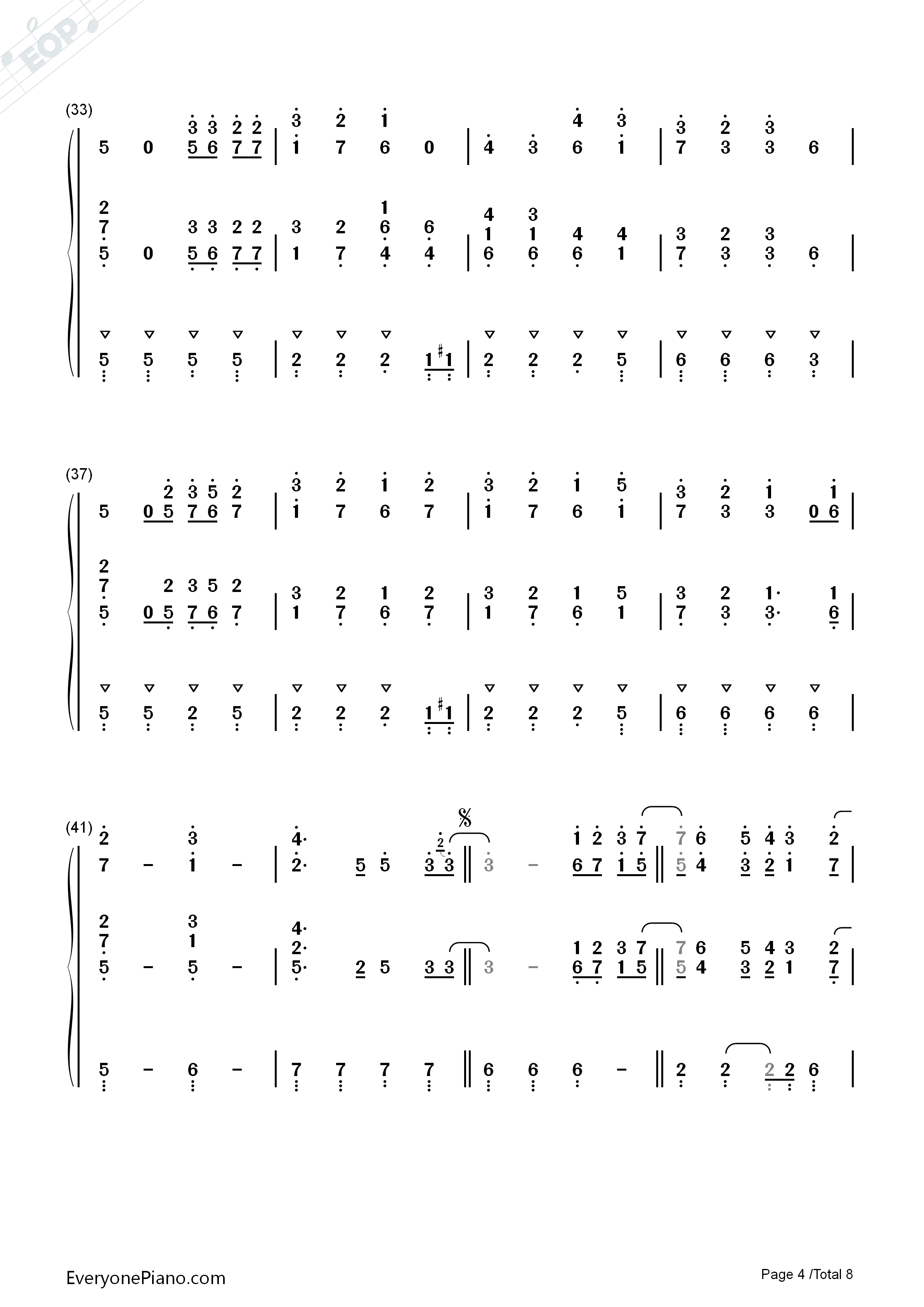 Lucky钢琴简谱_Jason_Mraz_&_Colbie_Caillat演唱