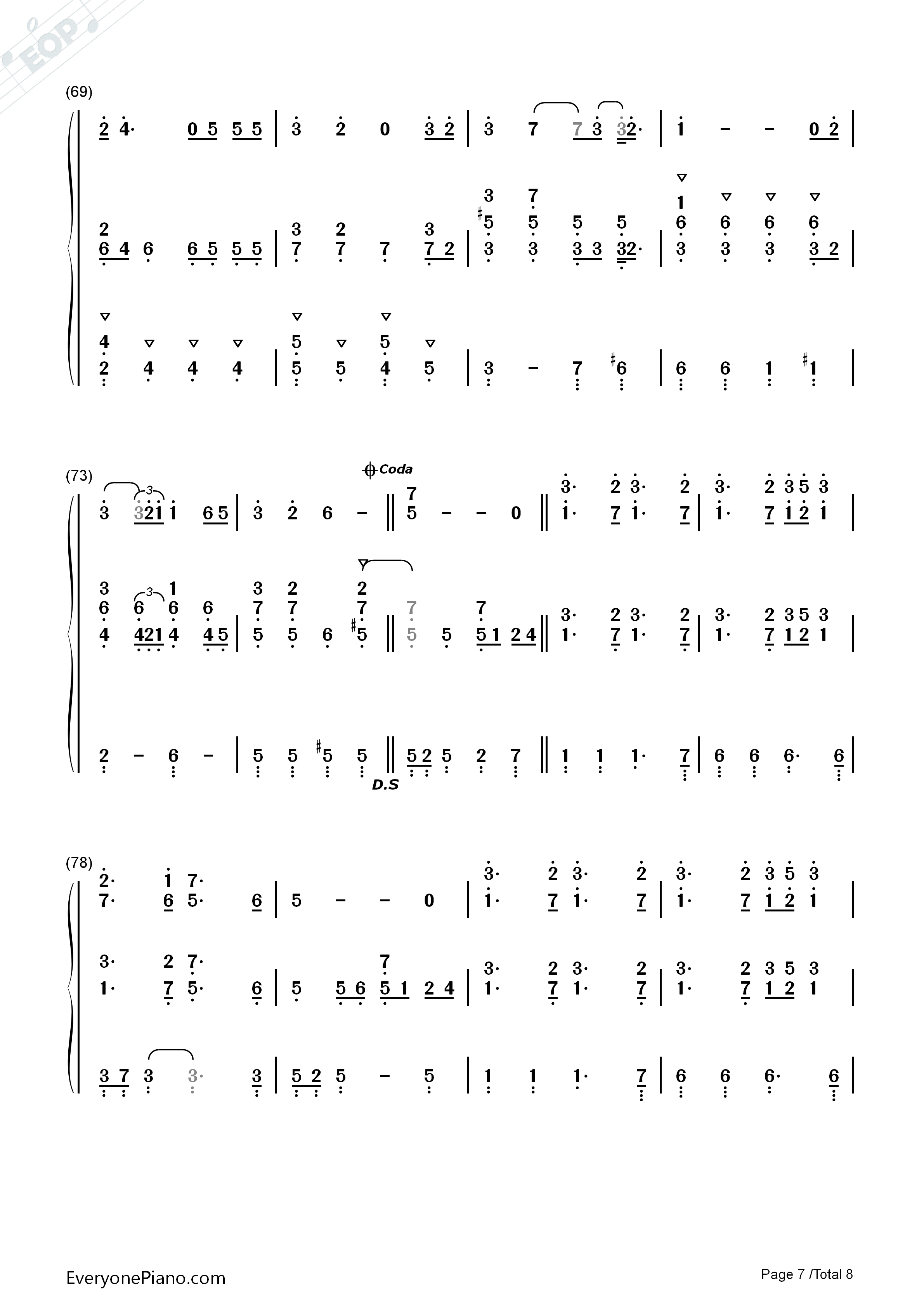 Lucky钢琴简谱_Jason_Mraz_&_Colbie_Caillat演唱