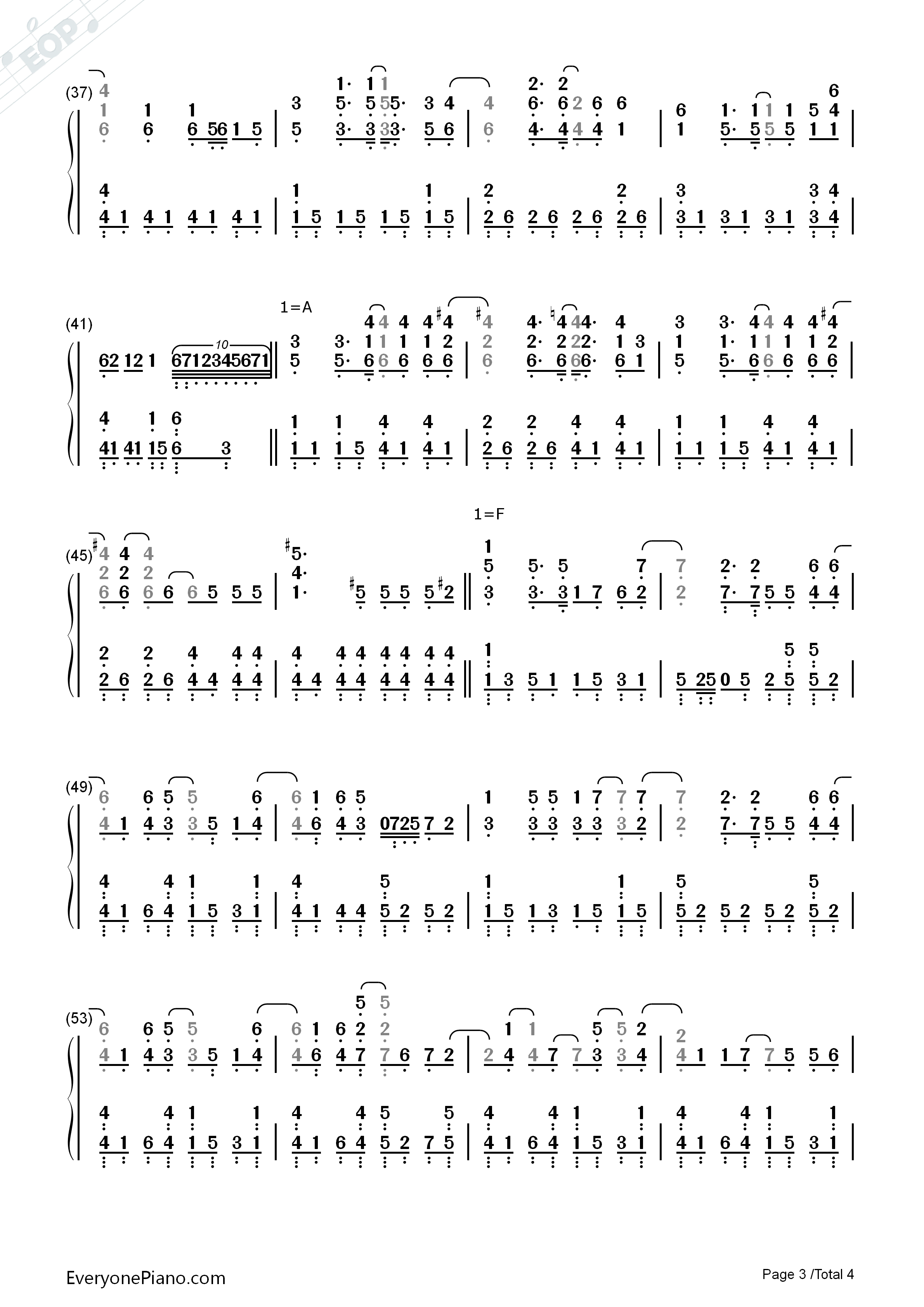 Just_Wanna_Be_With_You钢琴简谱_歌舞青春3演唱