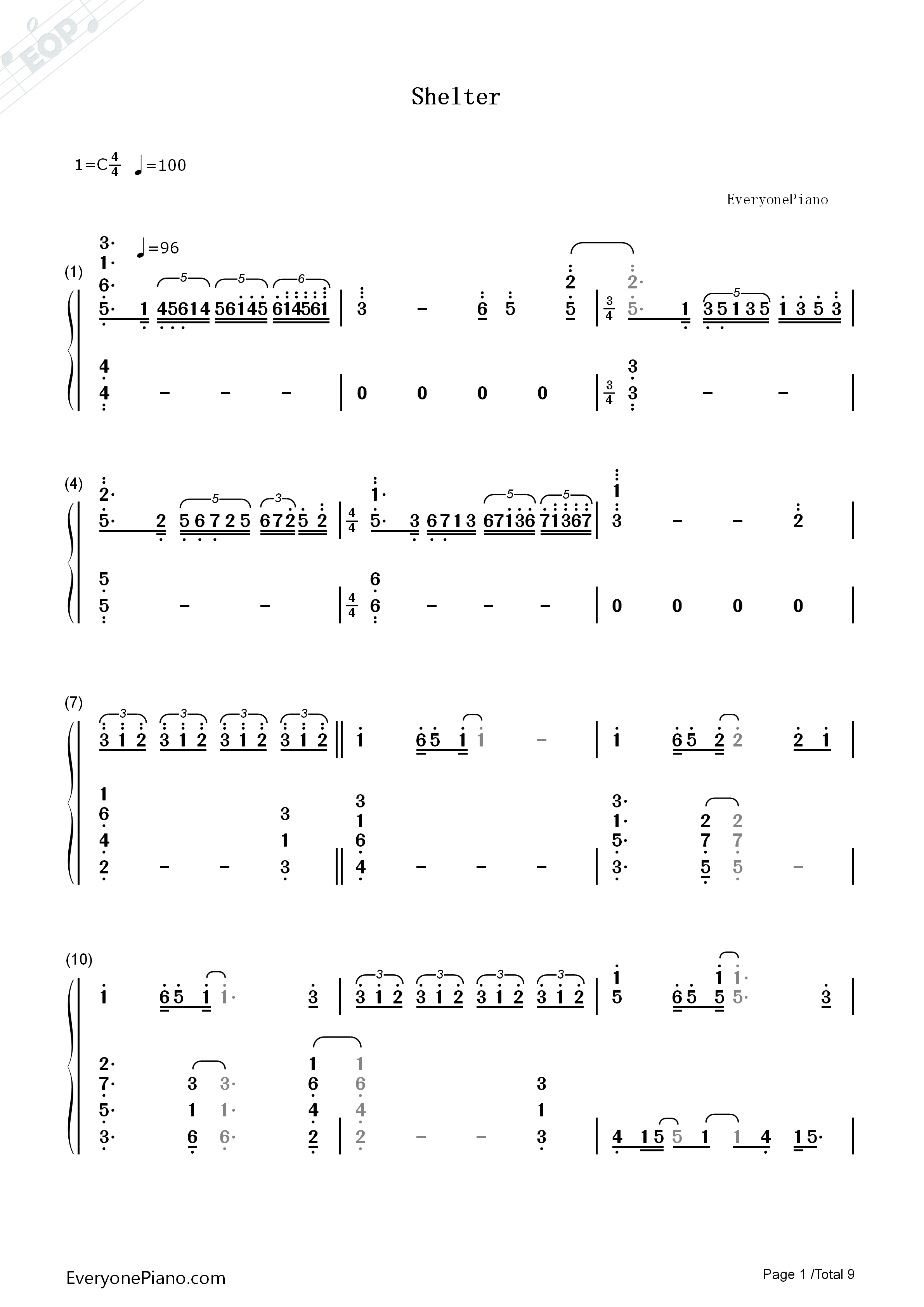 Shelter钢琴简谱_Porter_Robinson&Madeon演唱
