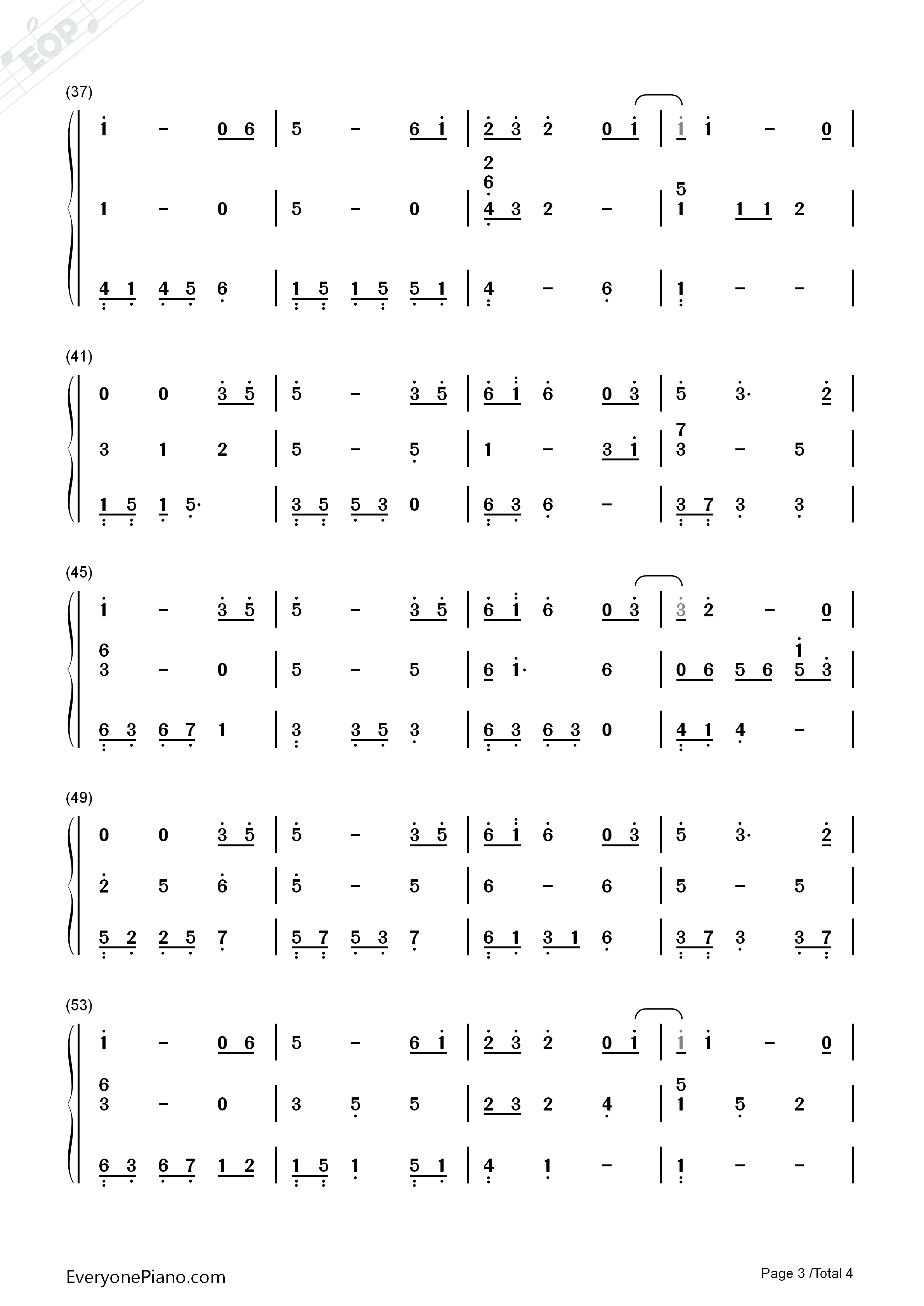 天之大钢琴简谱_周安信演唱