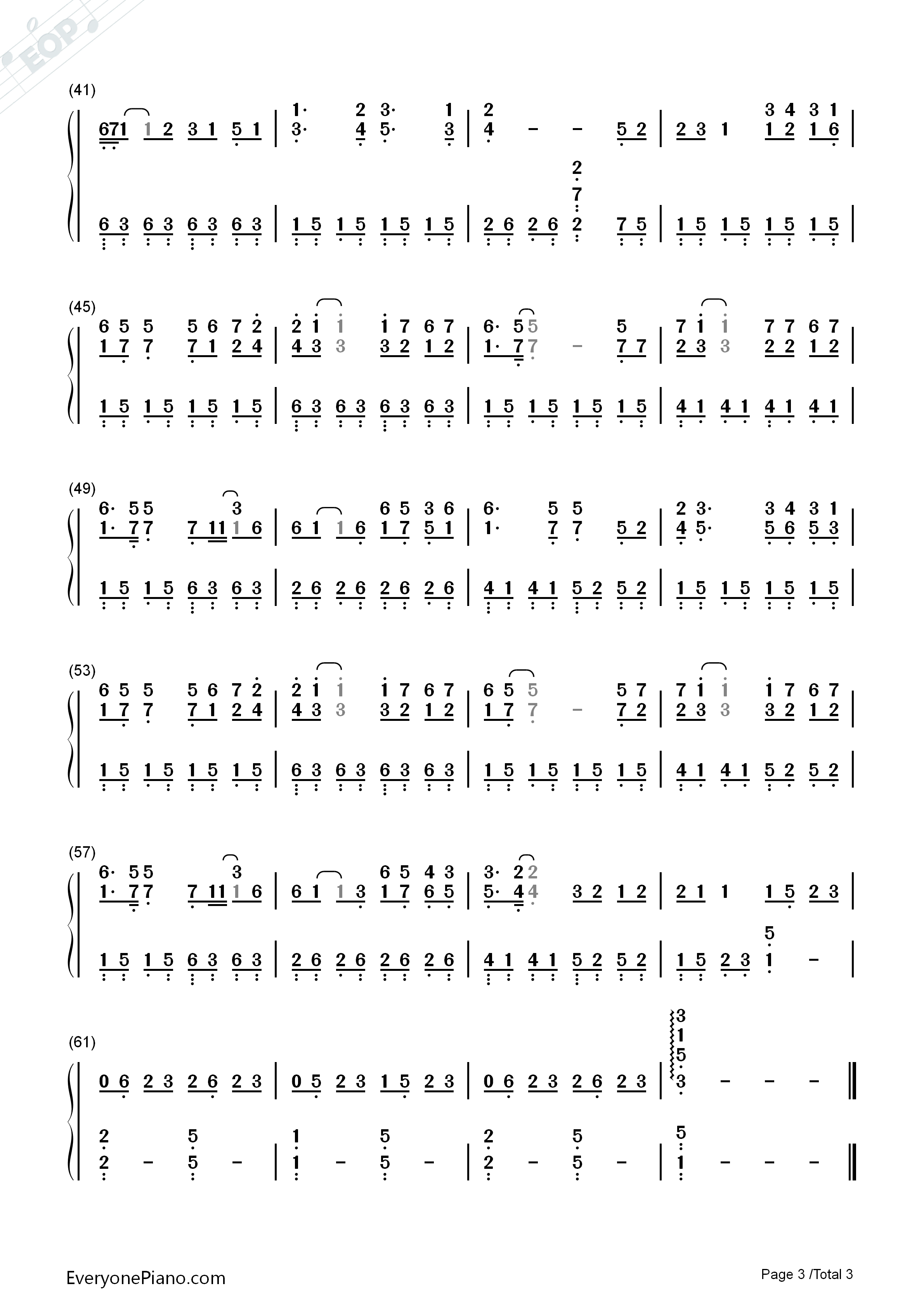 珊瑚海钢琴简谱_周杰伦__梁心颐演唱