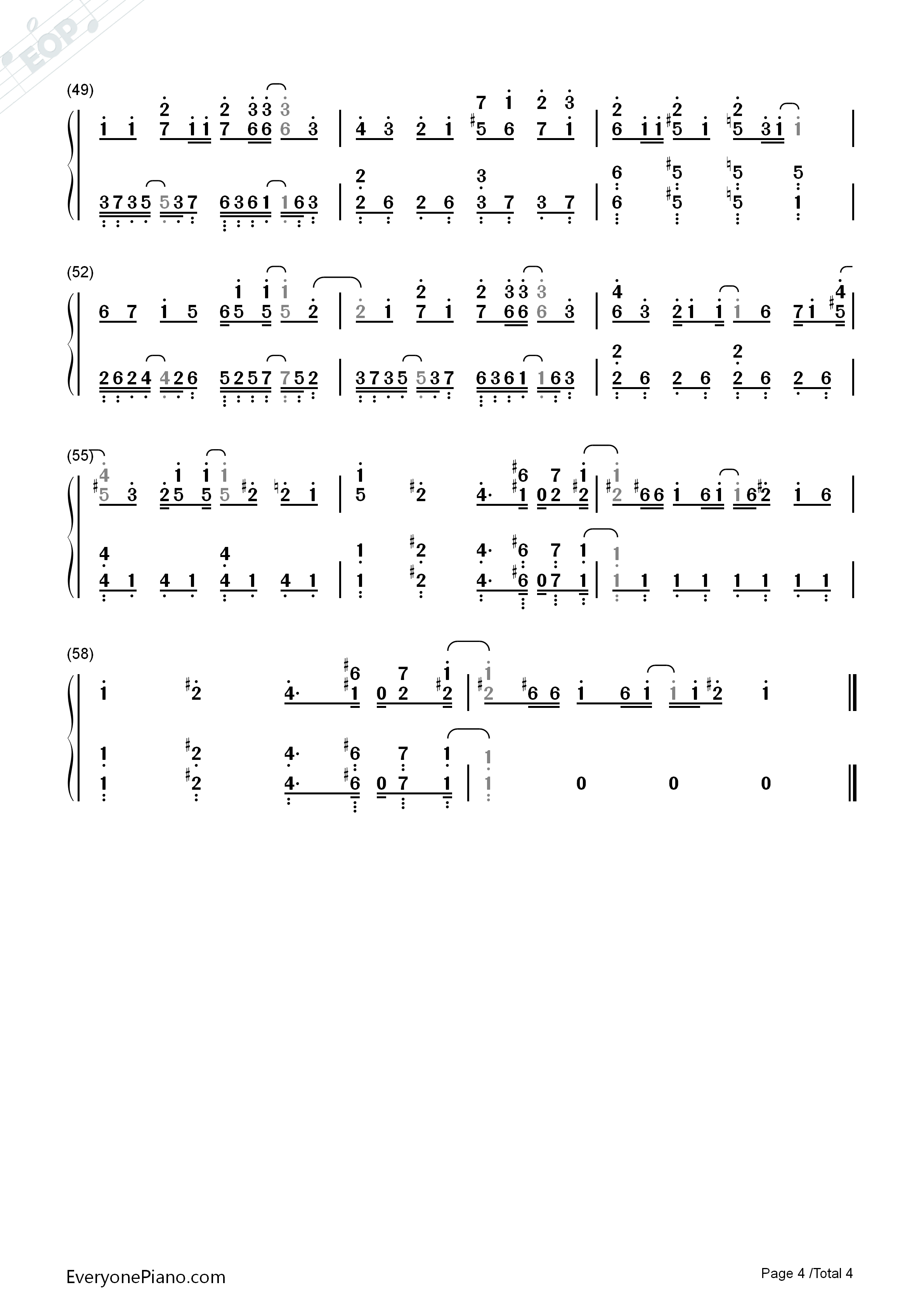 シュガーソングとビターステップ钢琴简谱_UNISON_SQUARE_GARDEN演唱