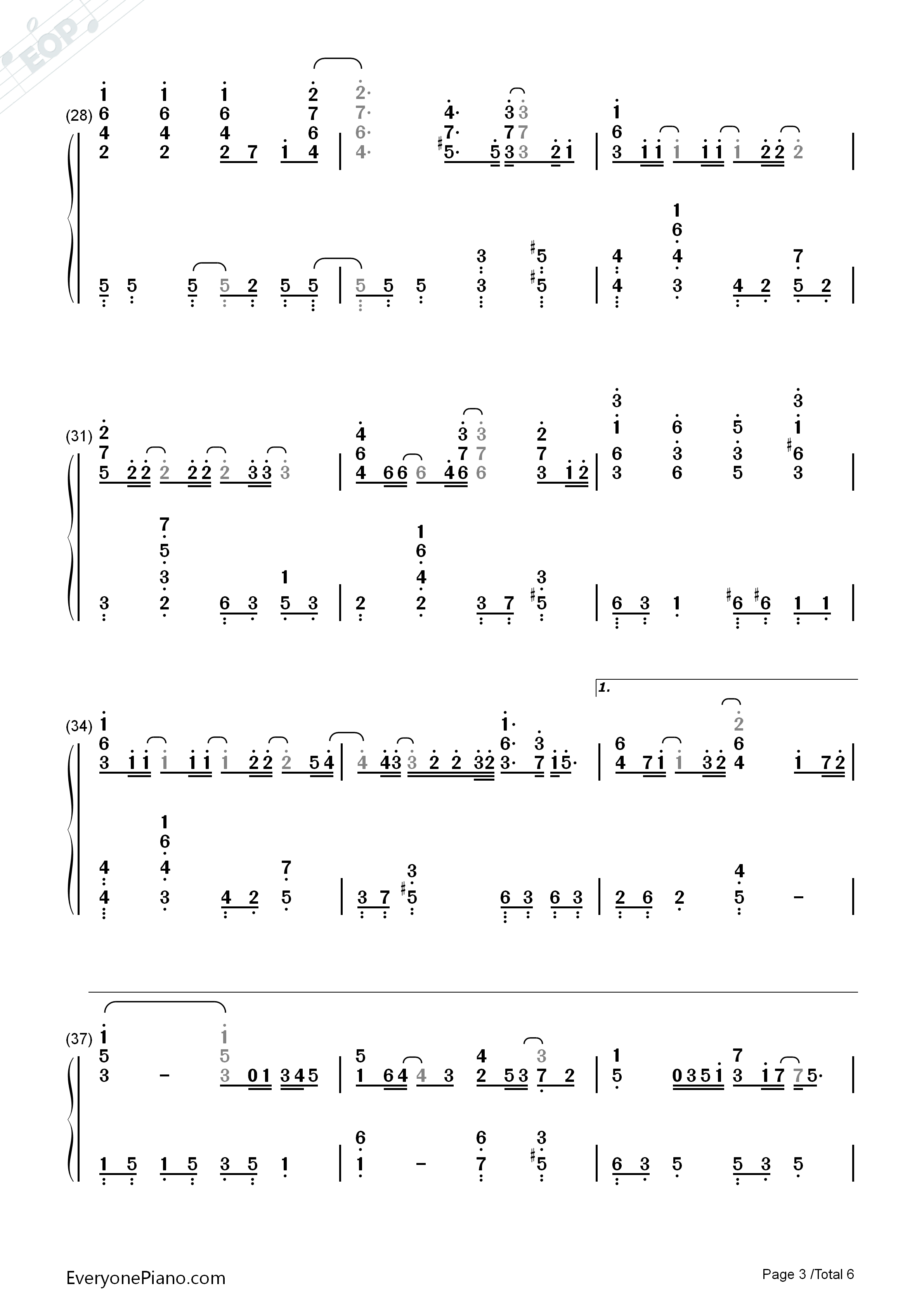 轻闭双眼钢琴简谱_平井坚演唱