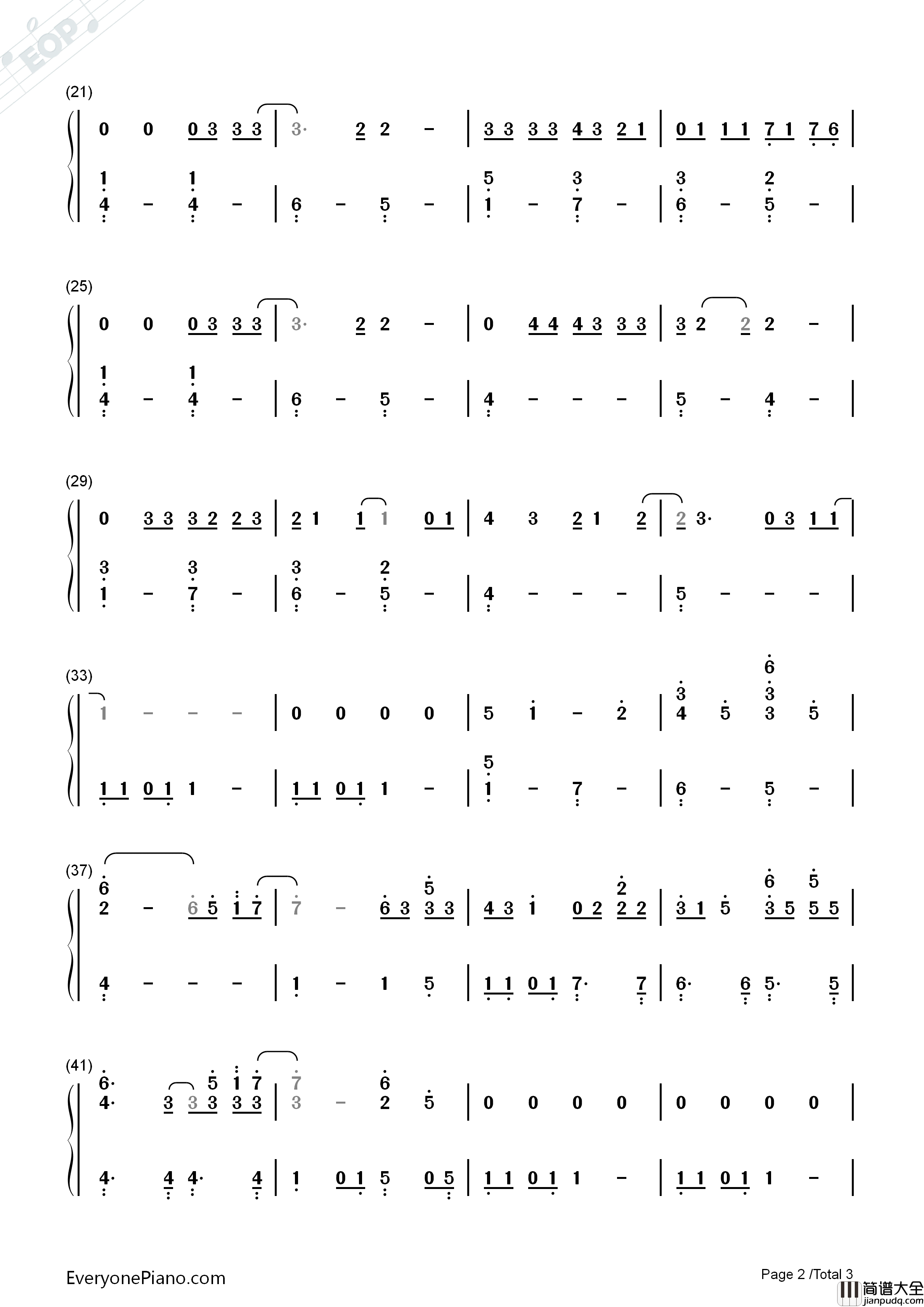 Only_You钢琴简谱_Selena_Gomez演唱