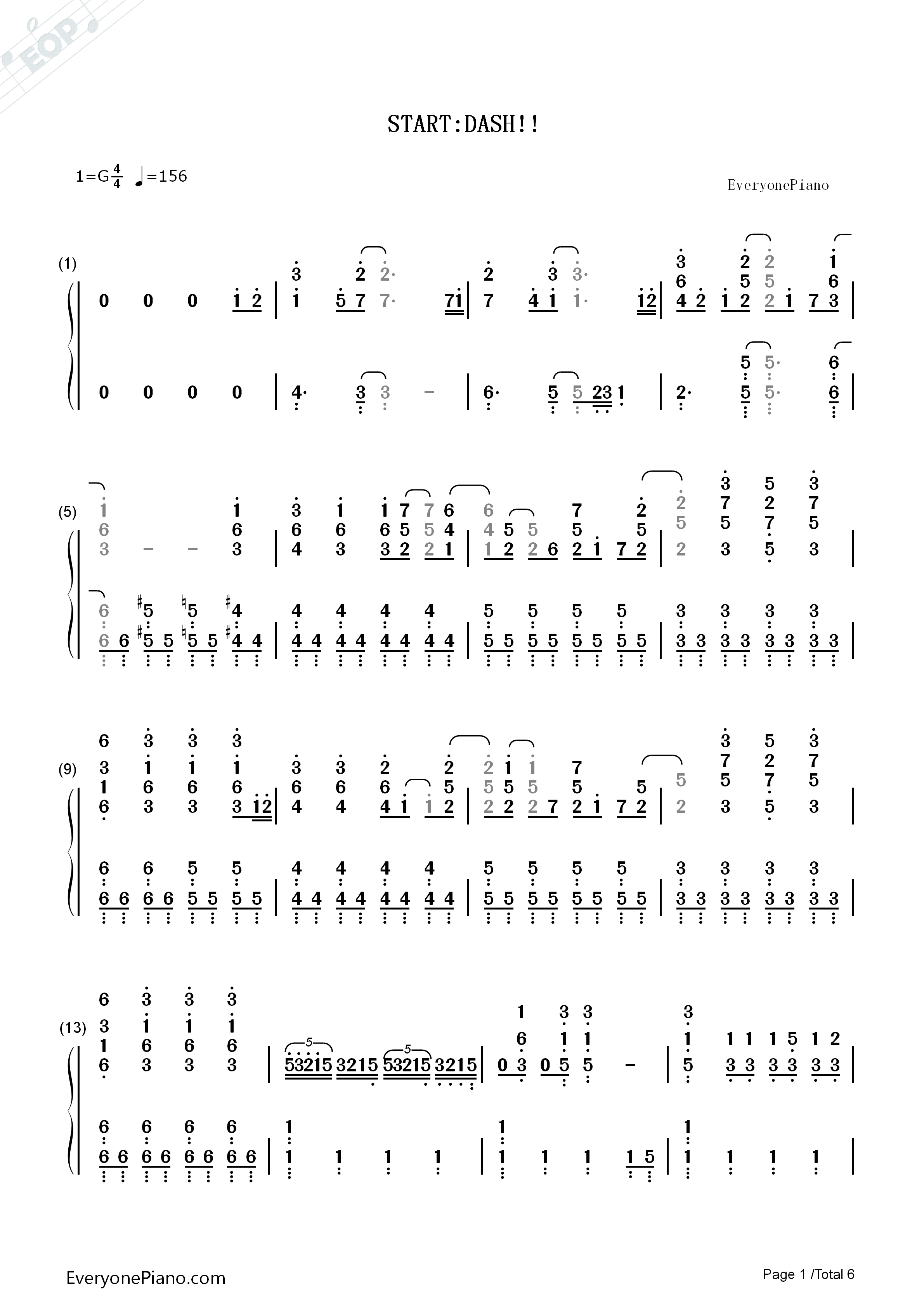 START:DASH!!钢琴简谱_佐々木裕演唱