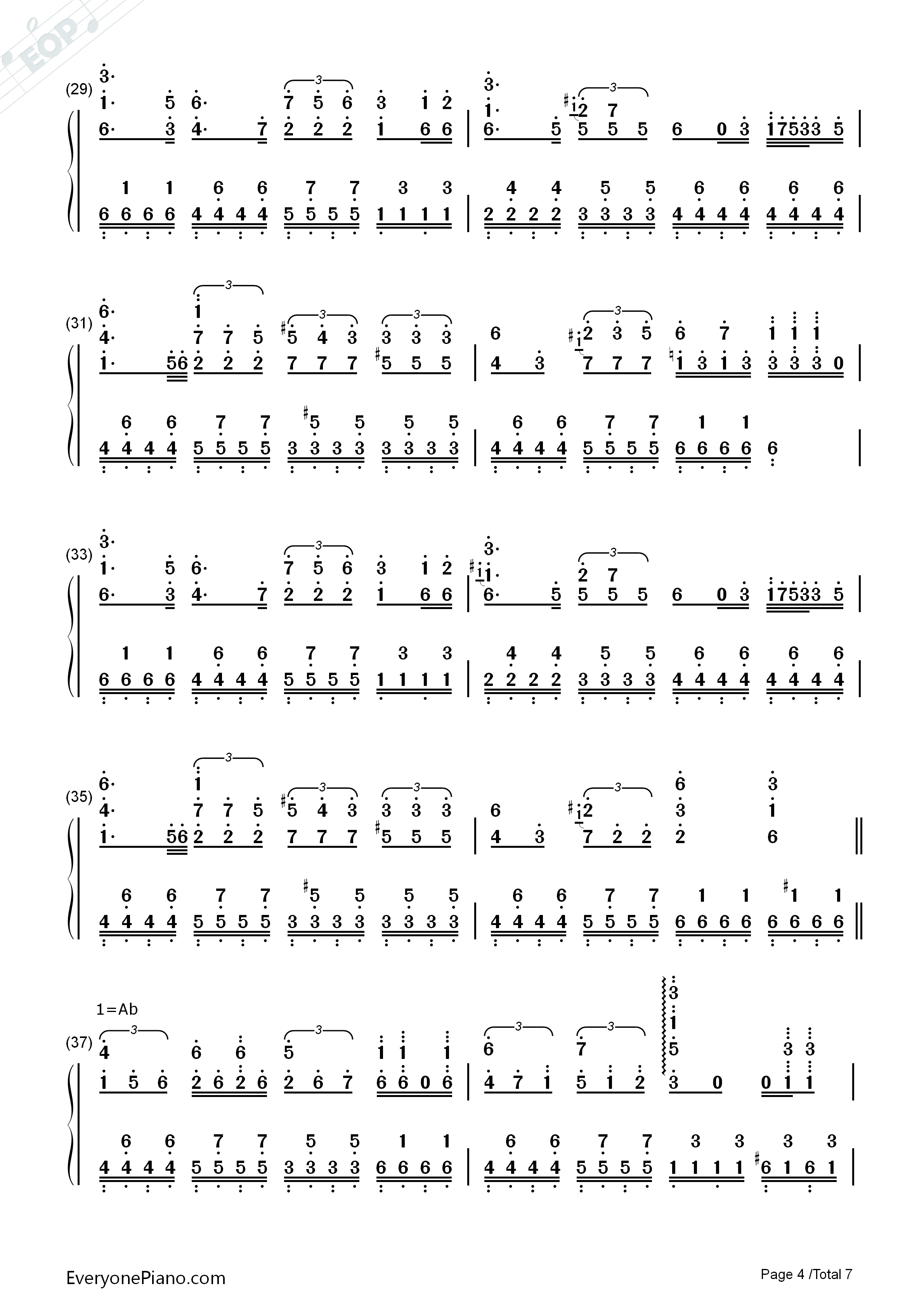 ネイティブフェイス钢琴简谱_东方Project演唱
