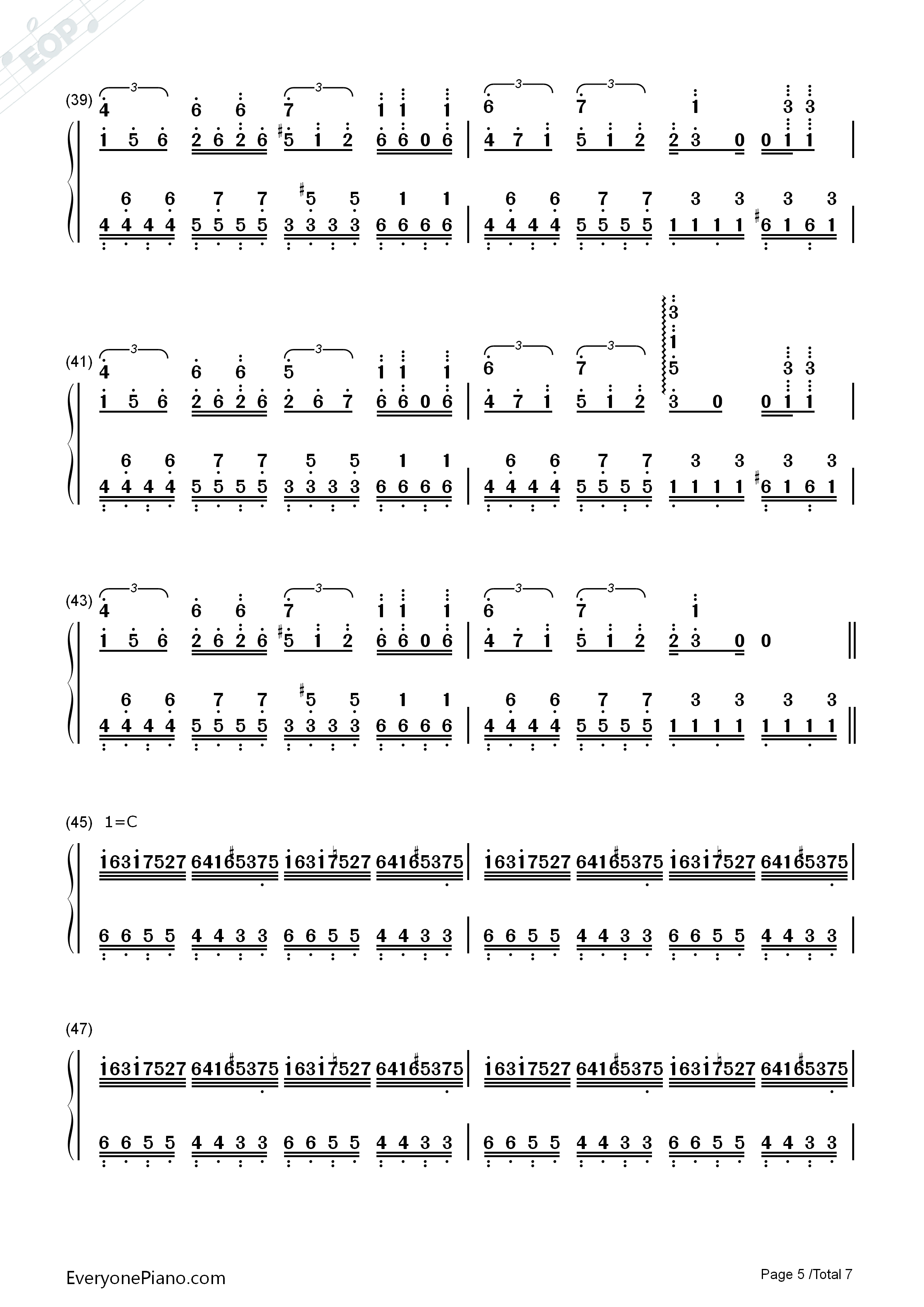 ネイティブフェイス钢琴简谱_东方Project演唱