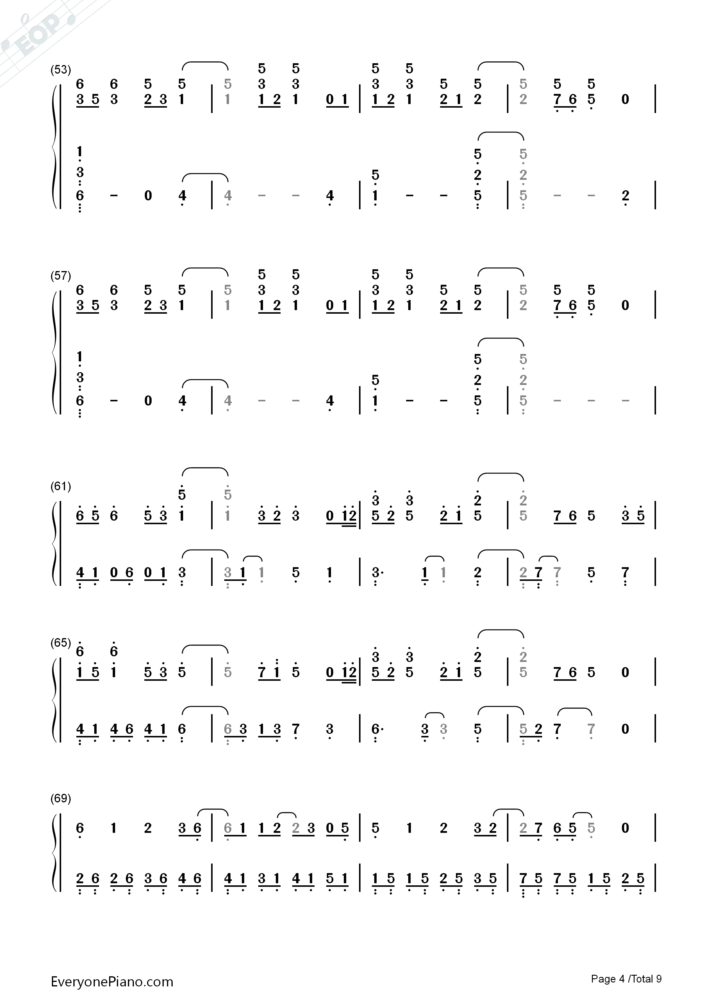 Paradise钢琴简谱_Coldplay演唱