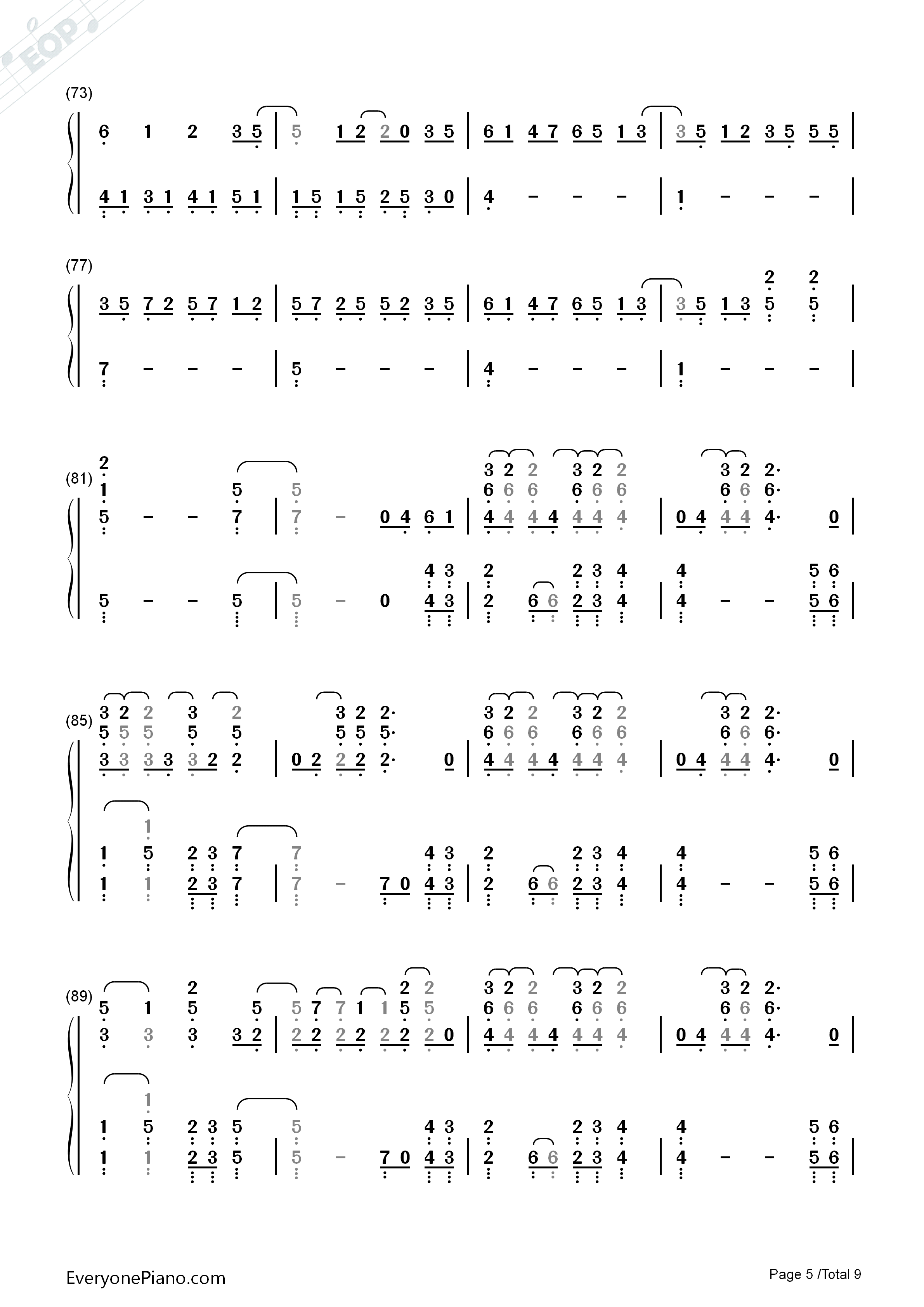 Paradise钢琴简谱_Coldplay演唱