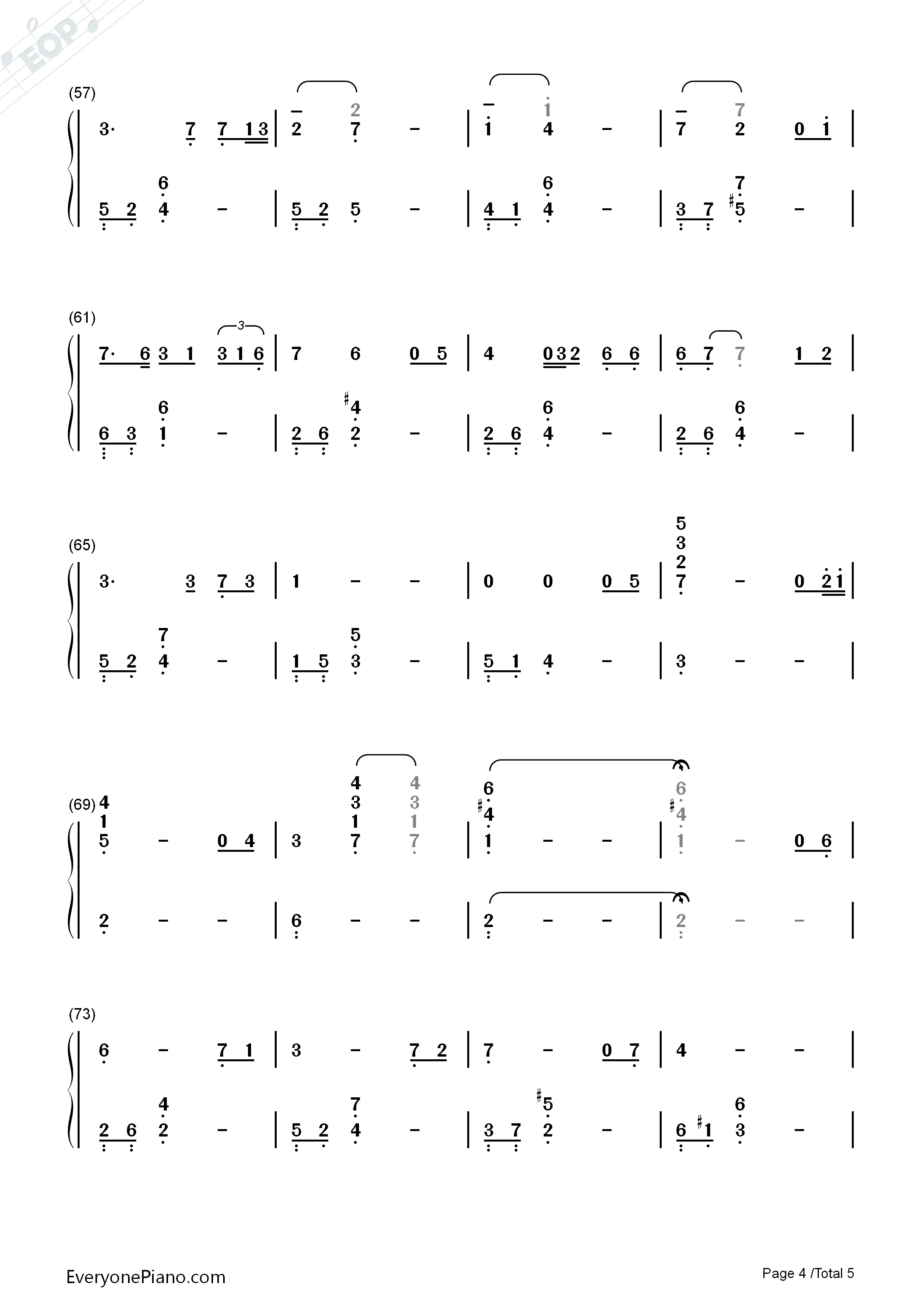 Amar_Pelos_Dois钢琴简谱_Salvador_Sobral演唱