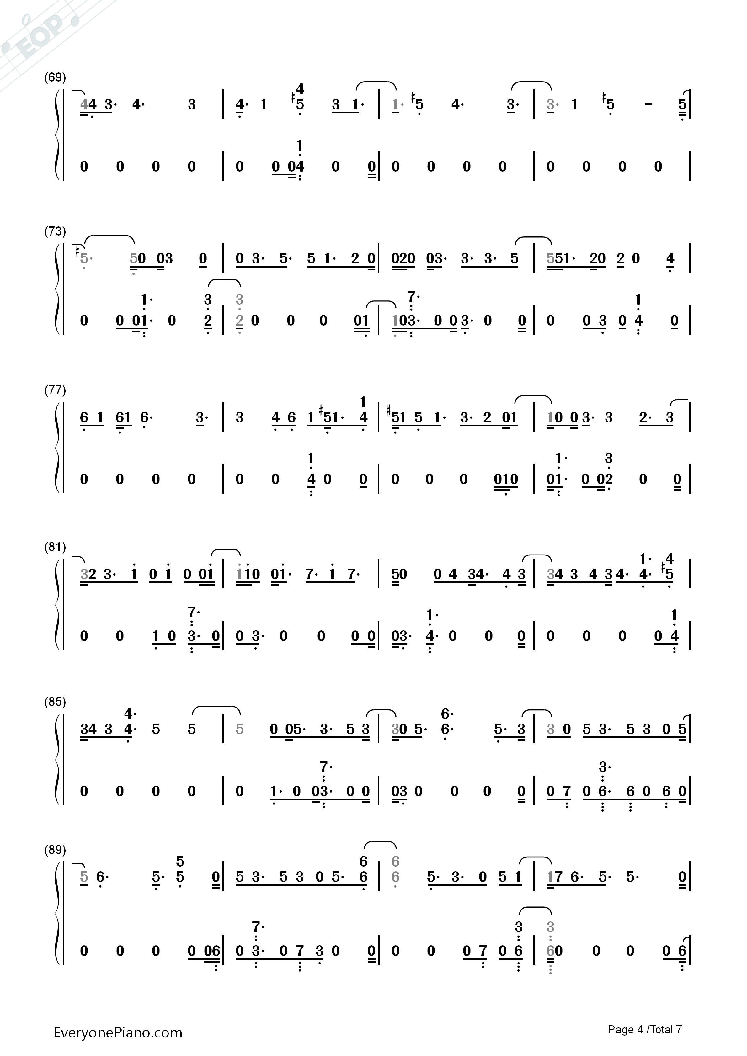 CALLING_YOU钢琴简谱_Highlight演唱