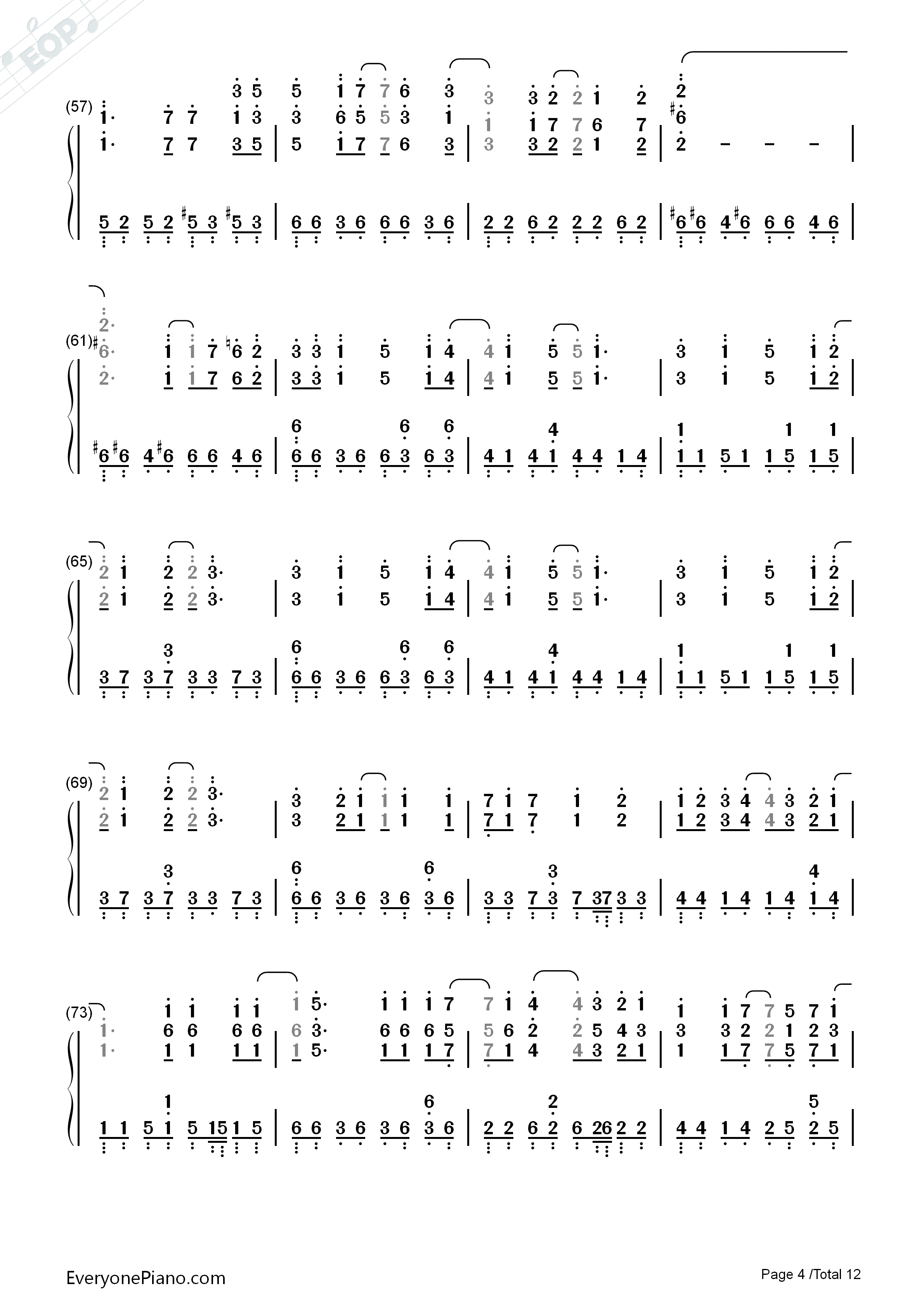 終わりの世界から钢琴简谱_麻枝准__やなぎなぎ演唱