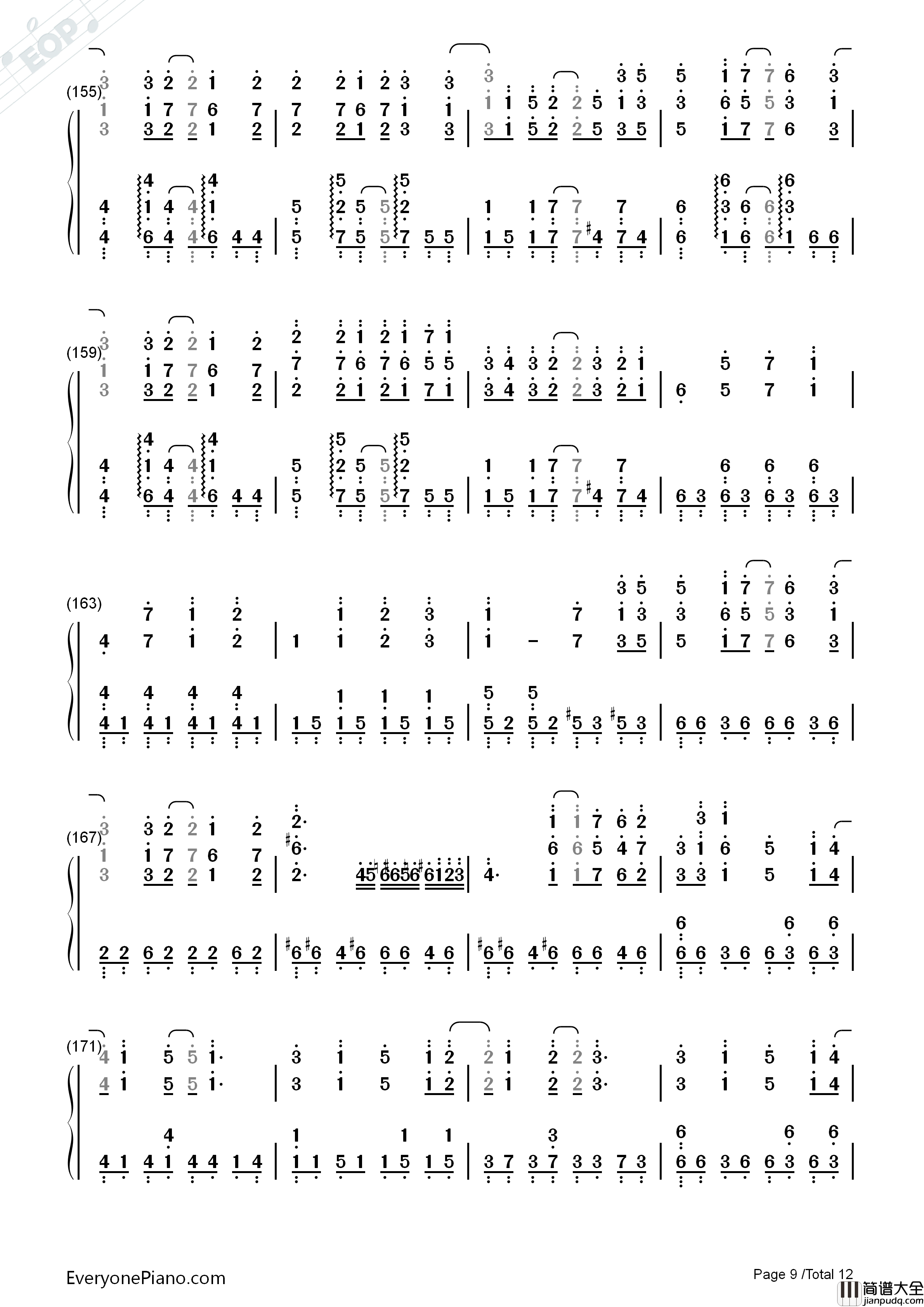 終わりの世界から钢琴简谱_麻枝准__やなぎなぎ演唱